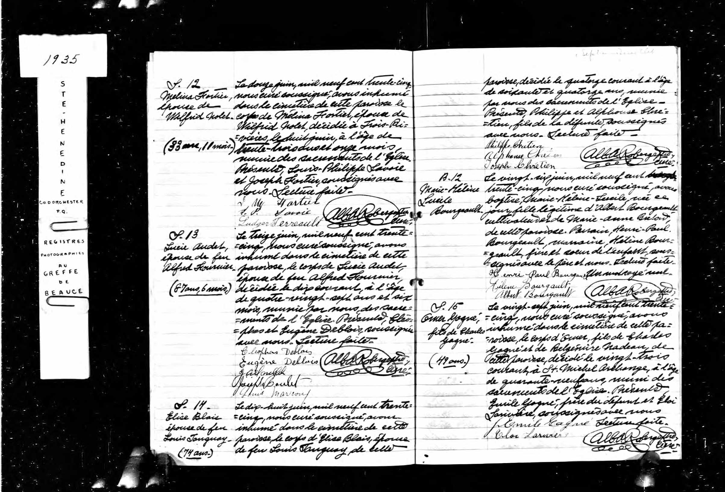 Acte de sépulture