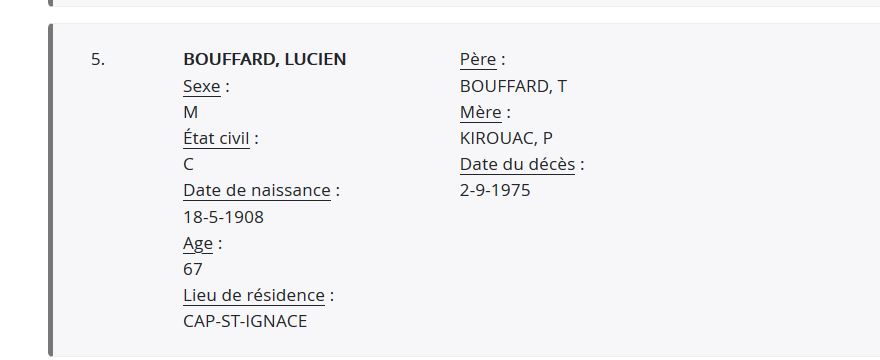 Mention du décès