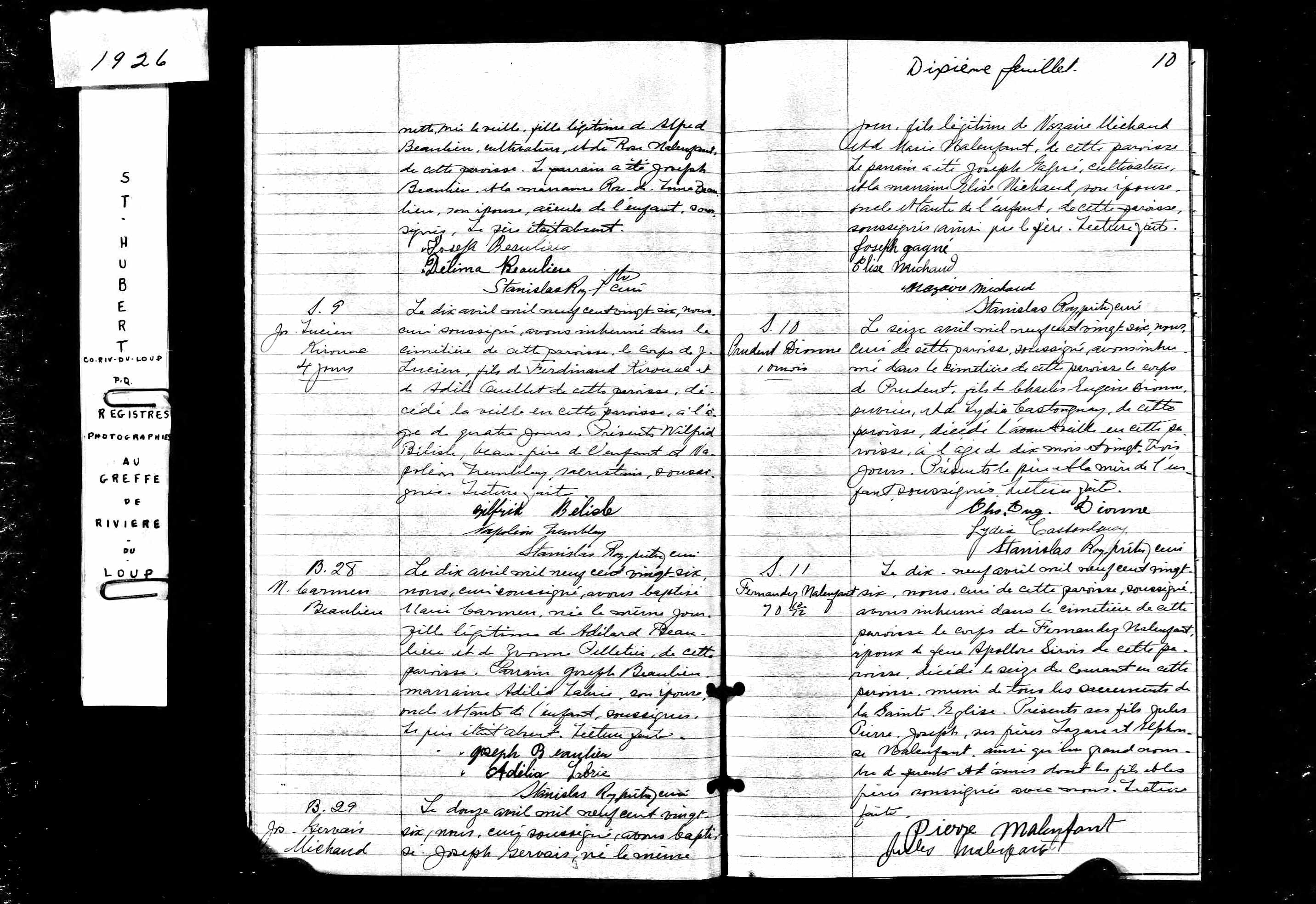 Acte de sépulture