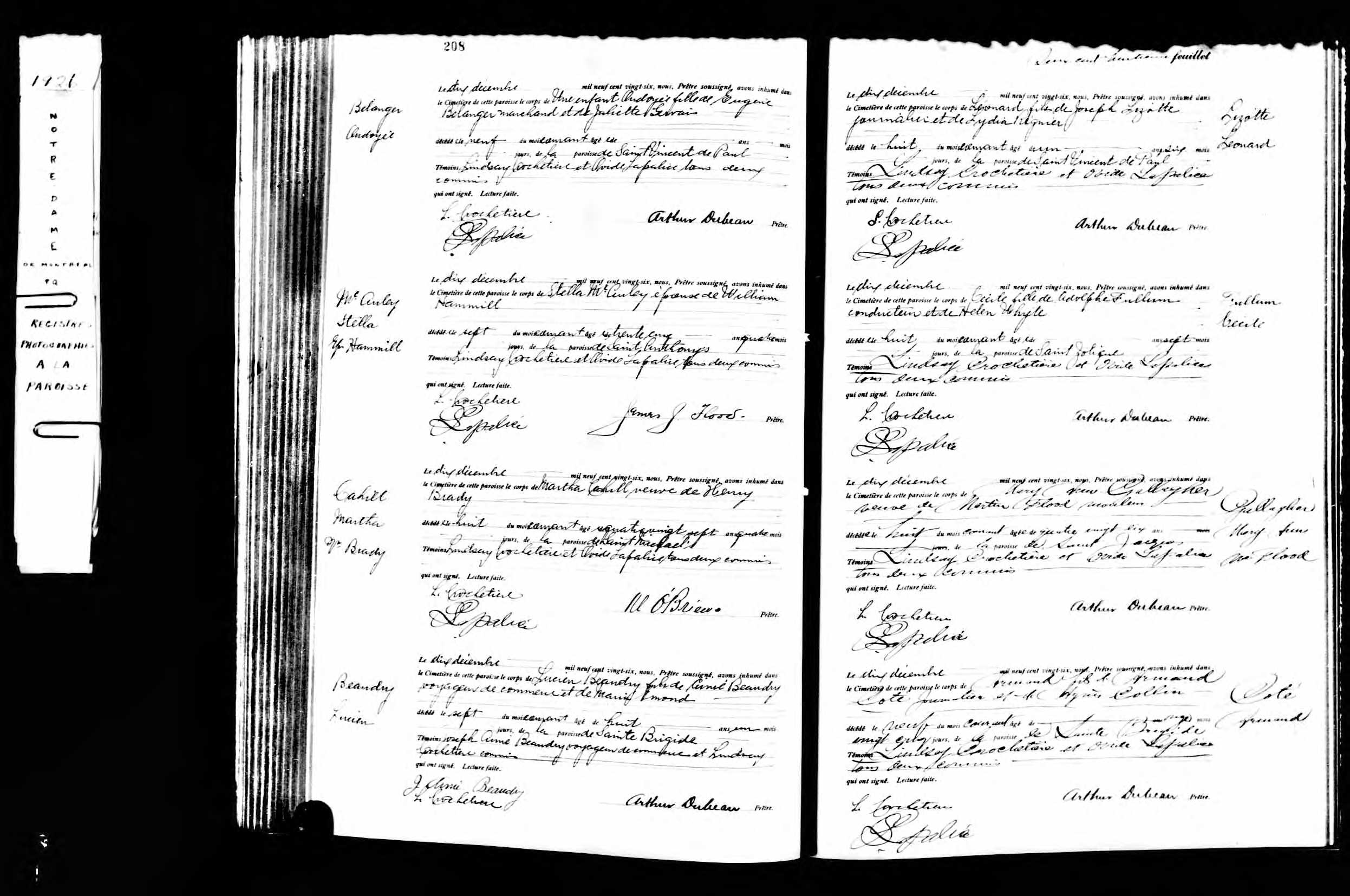 Acte de sépulture