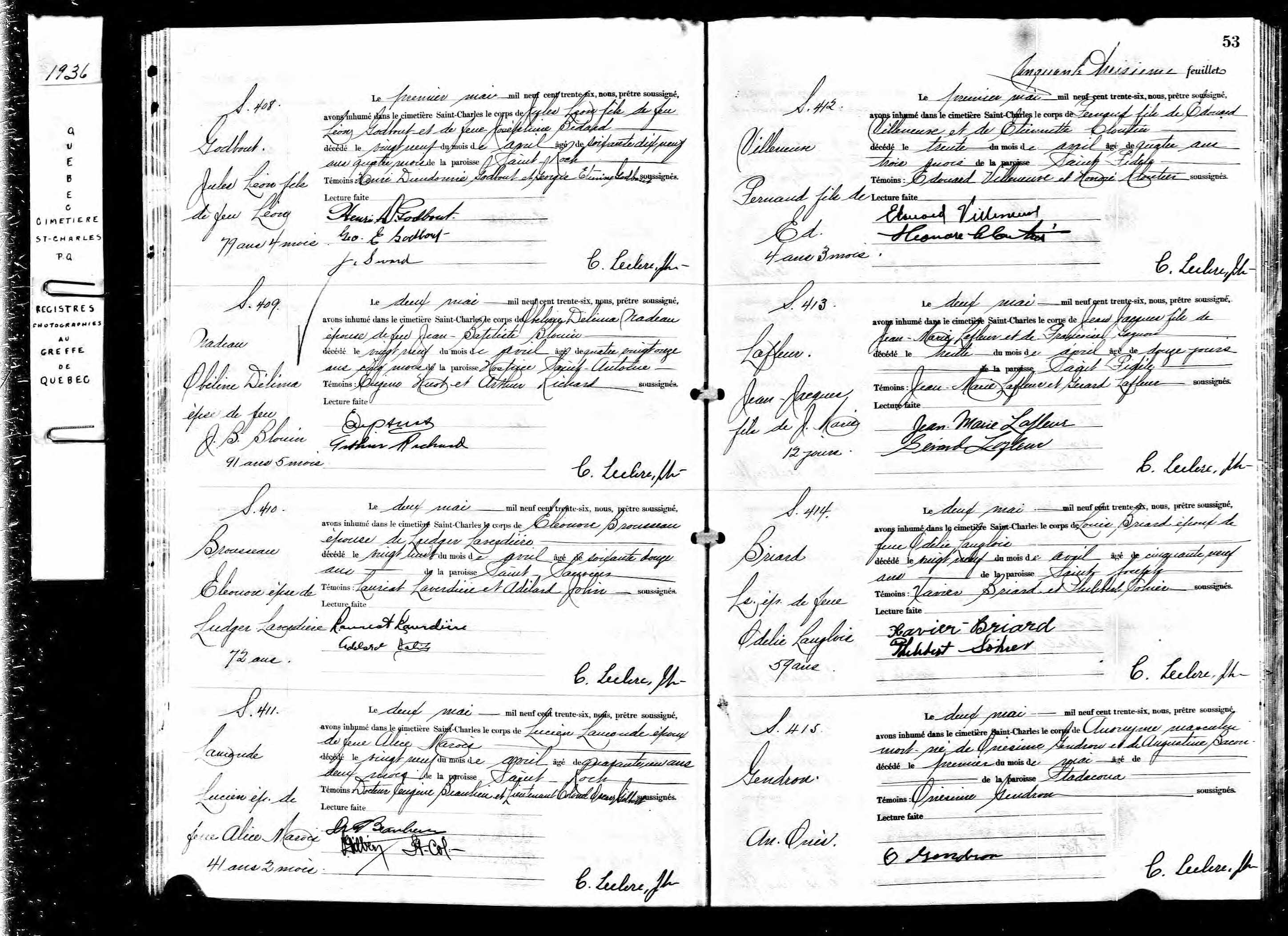 Acte de sépulture