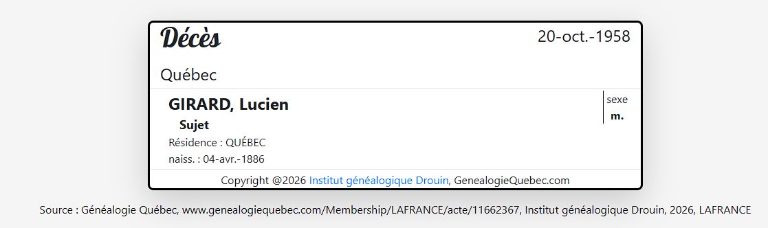 Mention du décès