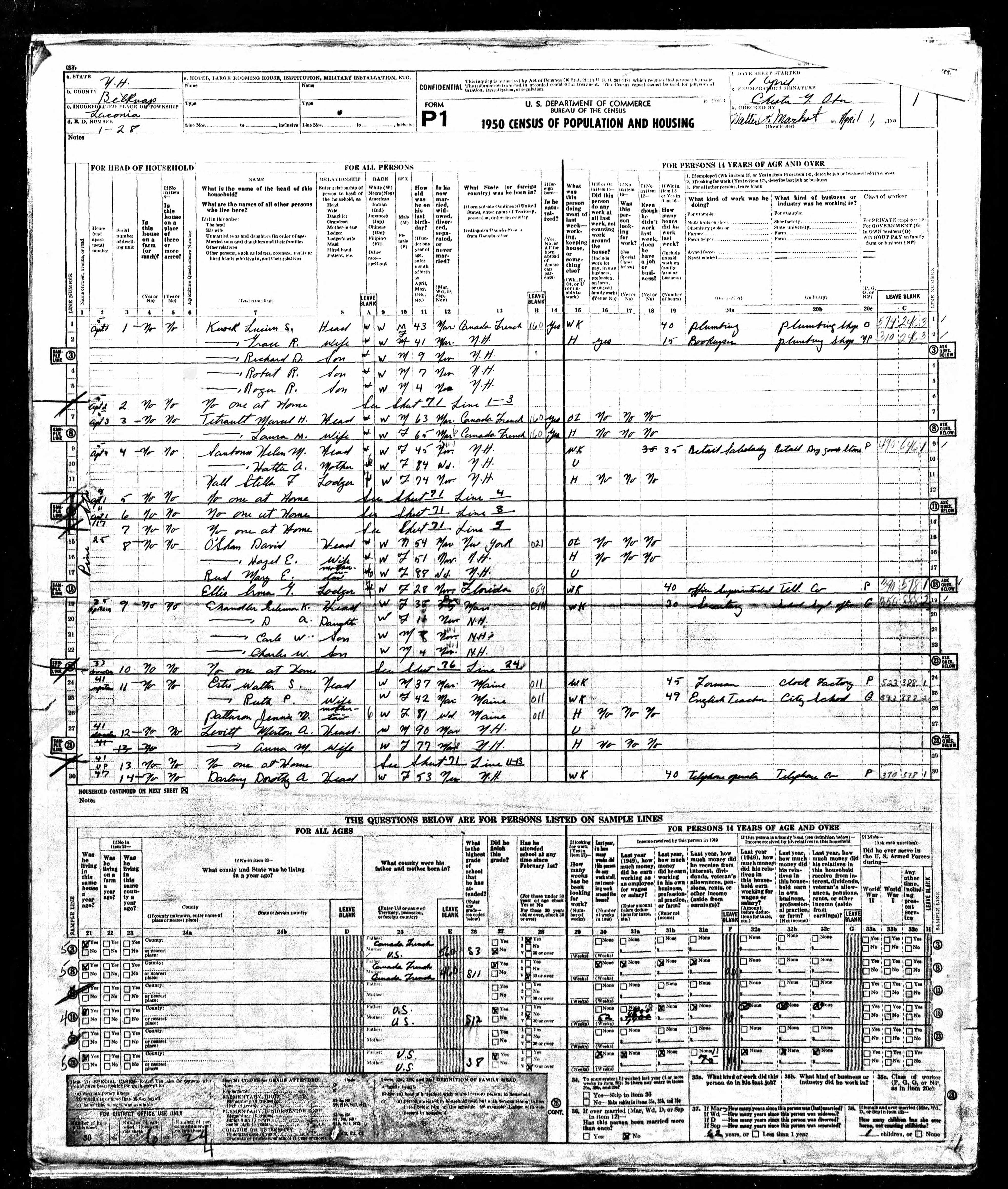 Recensement fédéral américain 1950