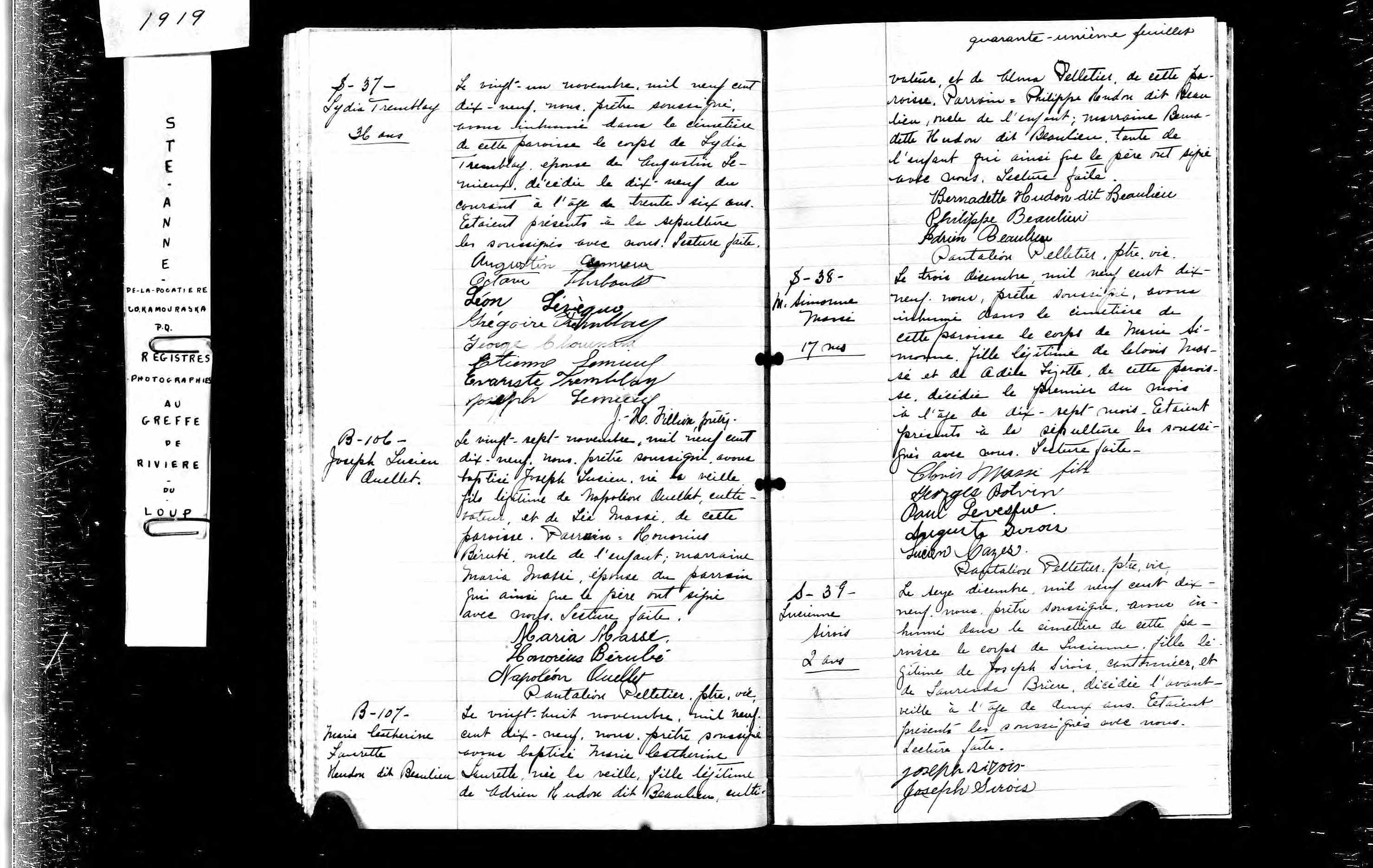  Acte de sépulture