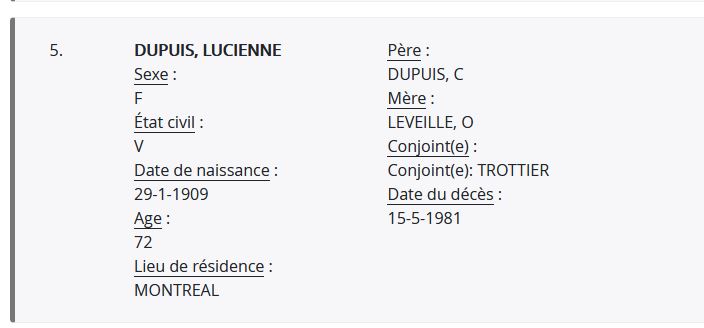 Mention du décès