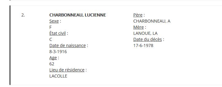 Mention du décès