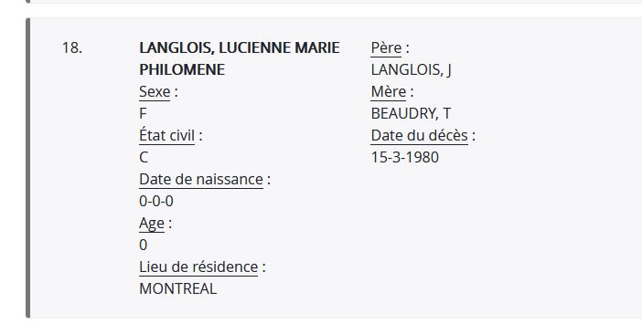 Mention du décès