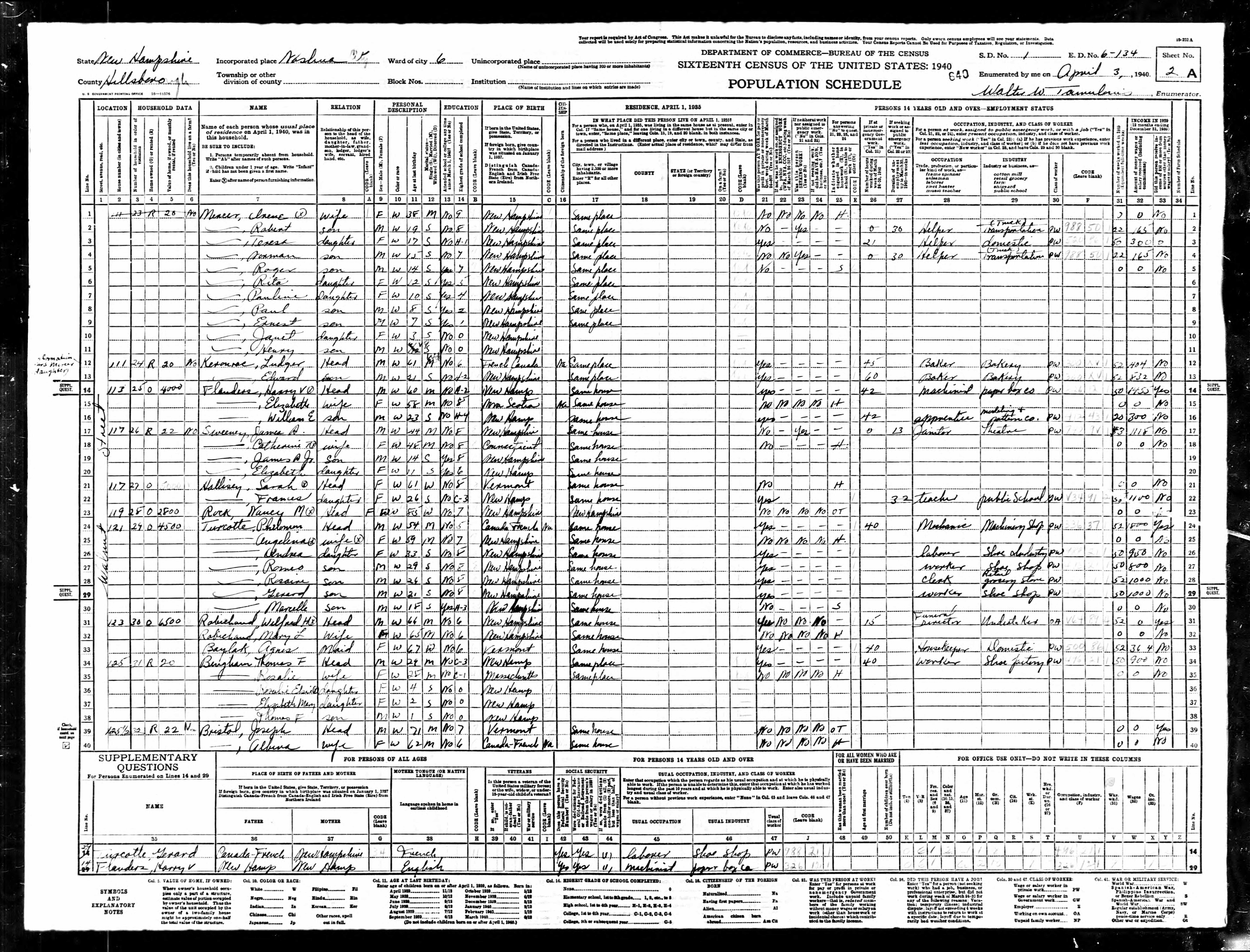 Recensement fédéral américain 1940