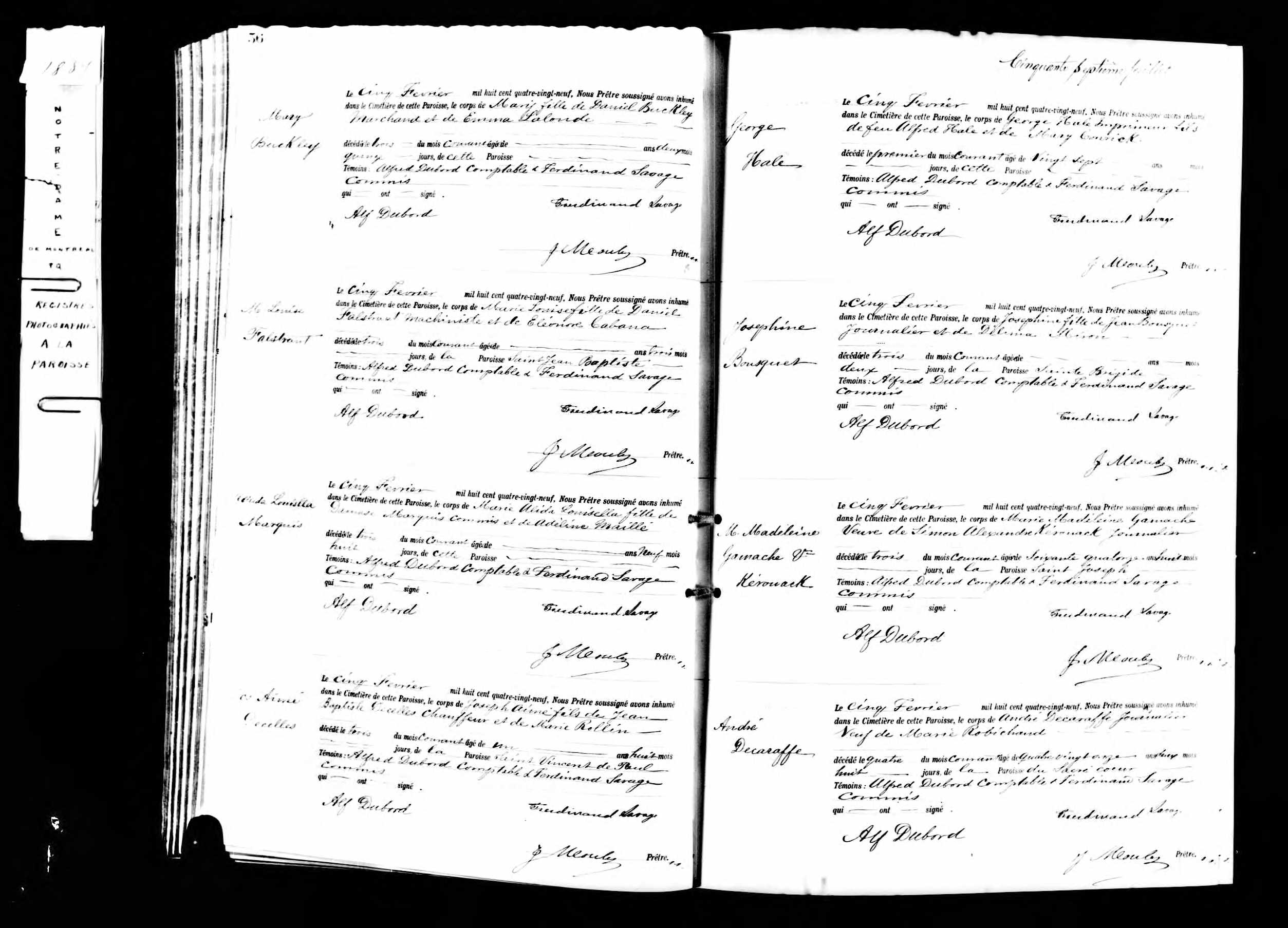 Acte de sépulture