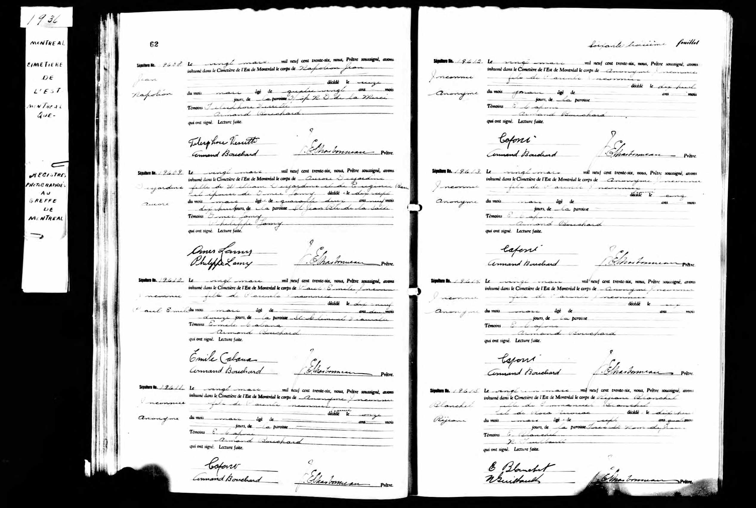 Acte de sépulture