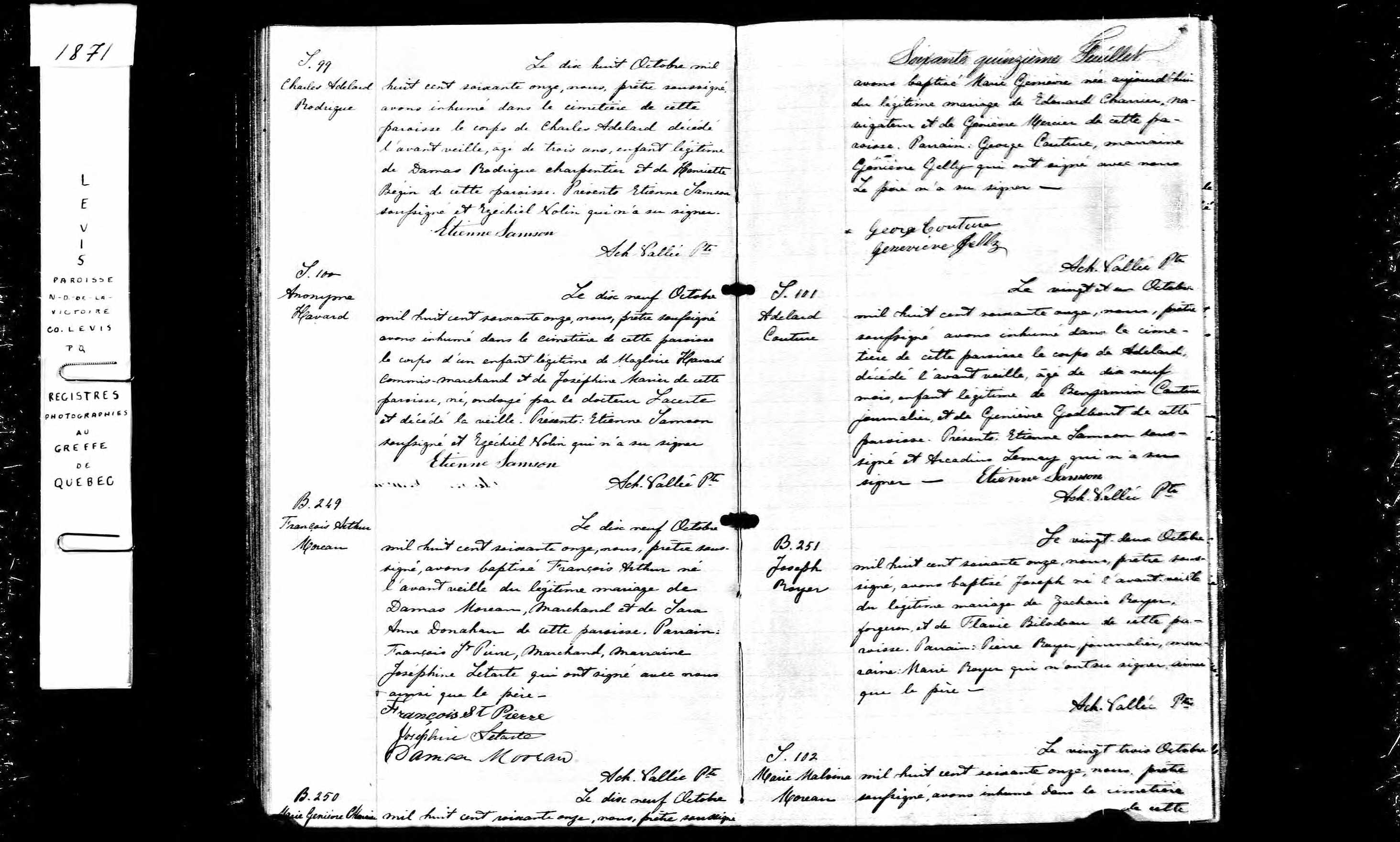Acte de sépulture Acte de sépulture