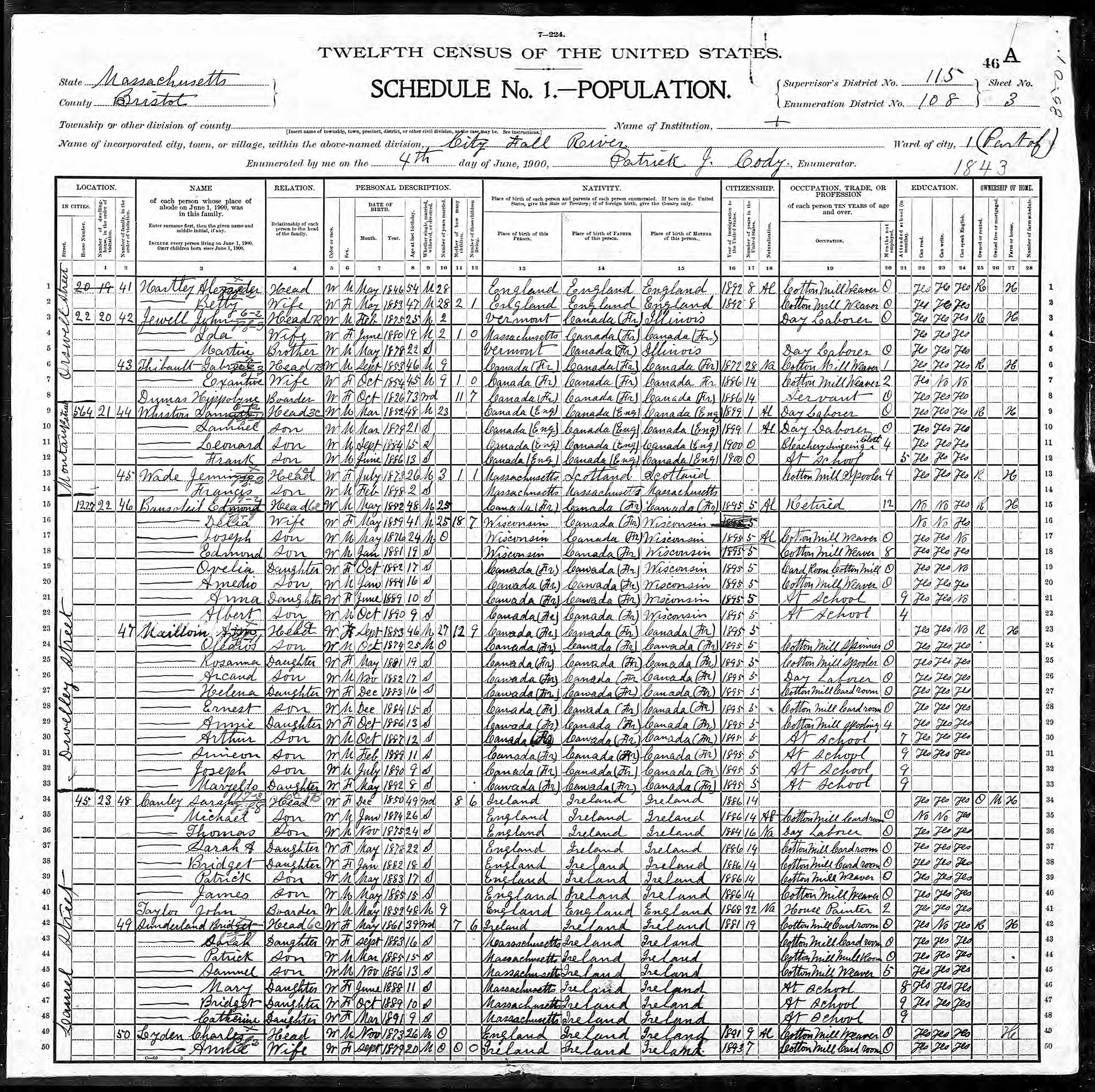 Recensement fédéral américain 1900
