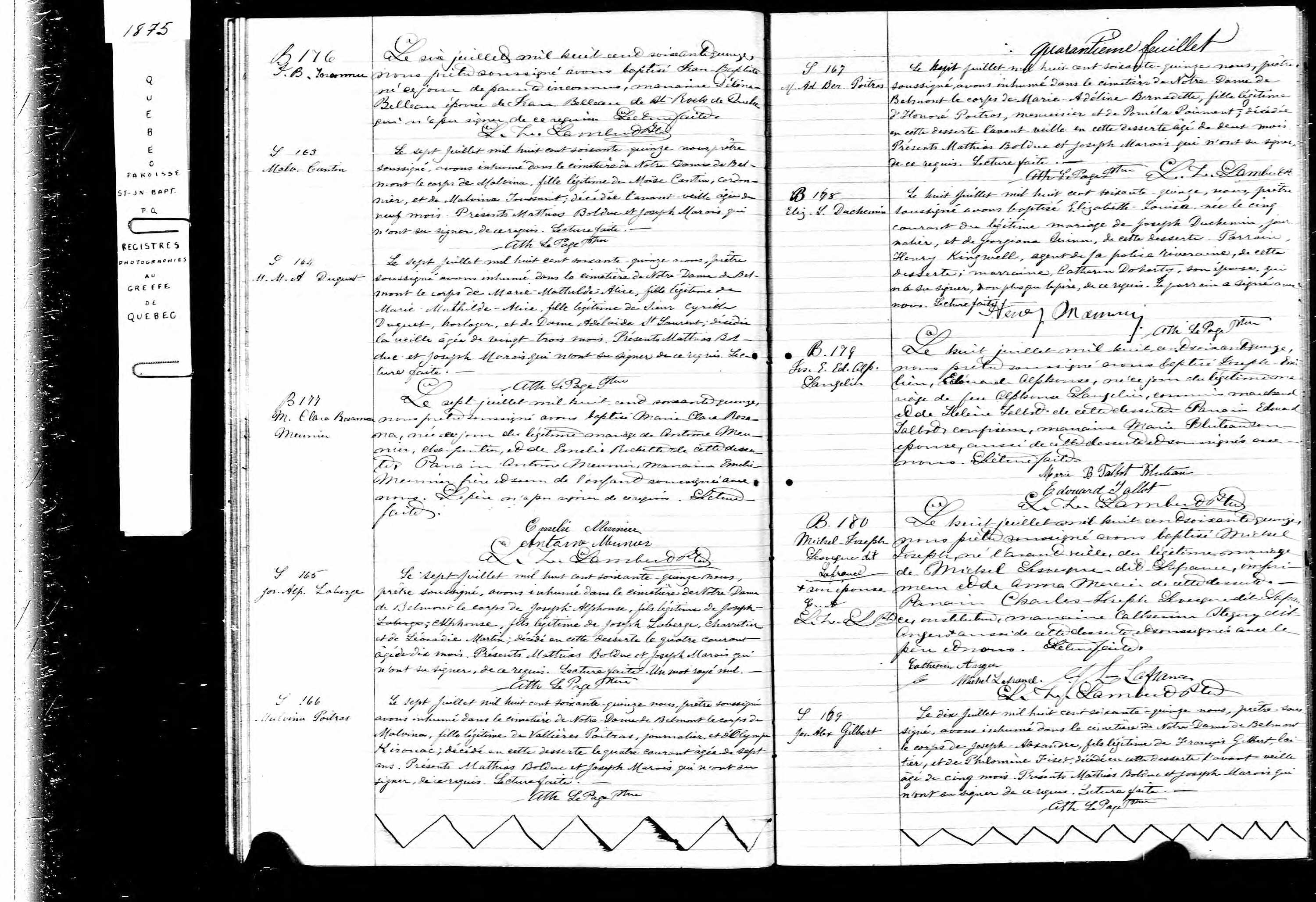 Acte de sépulture Acte de sépulture