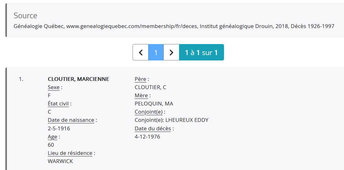 Mention du décès