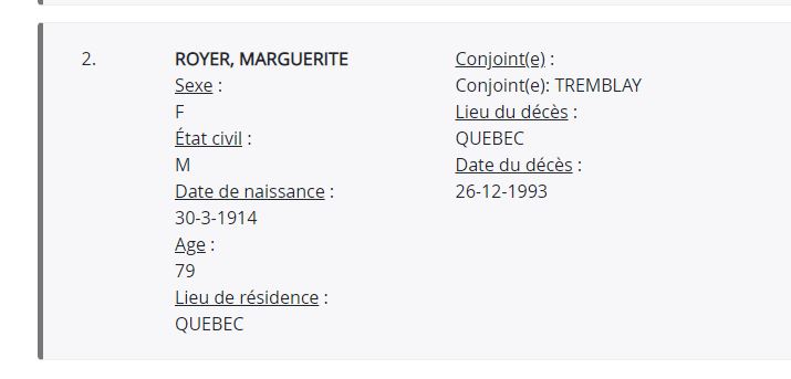 Mention du décès