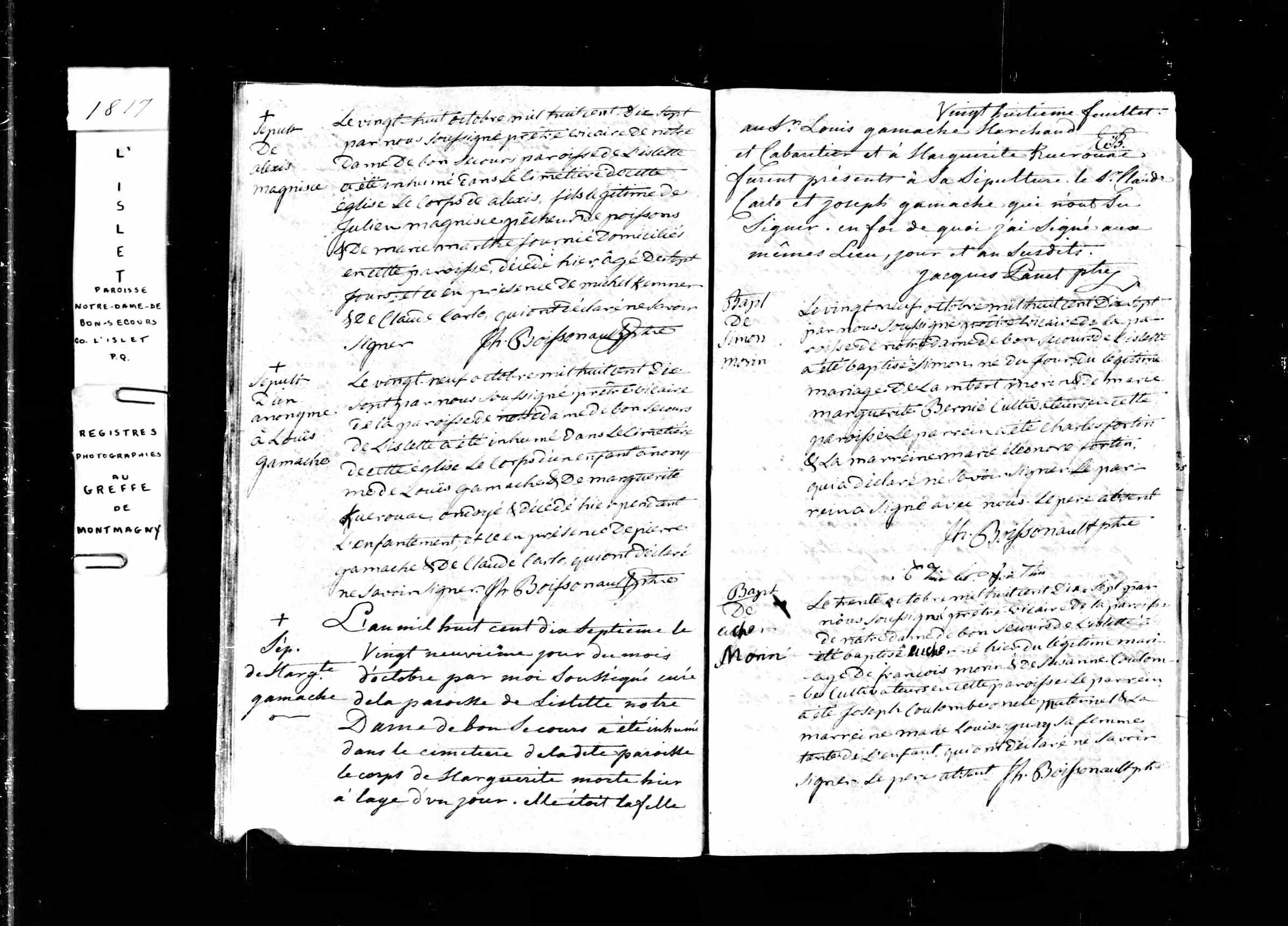 Acte de sépulture