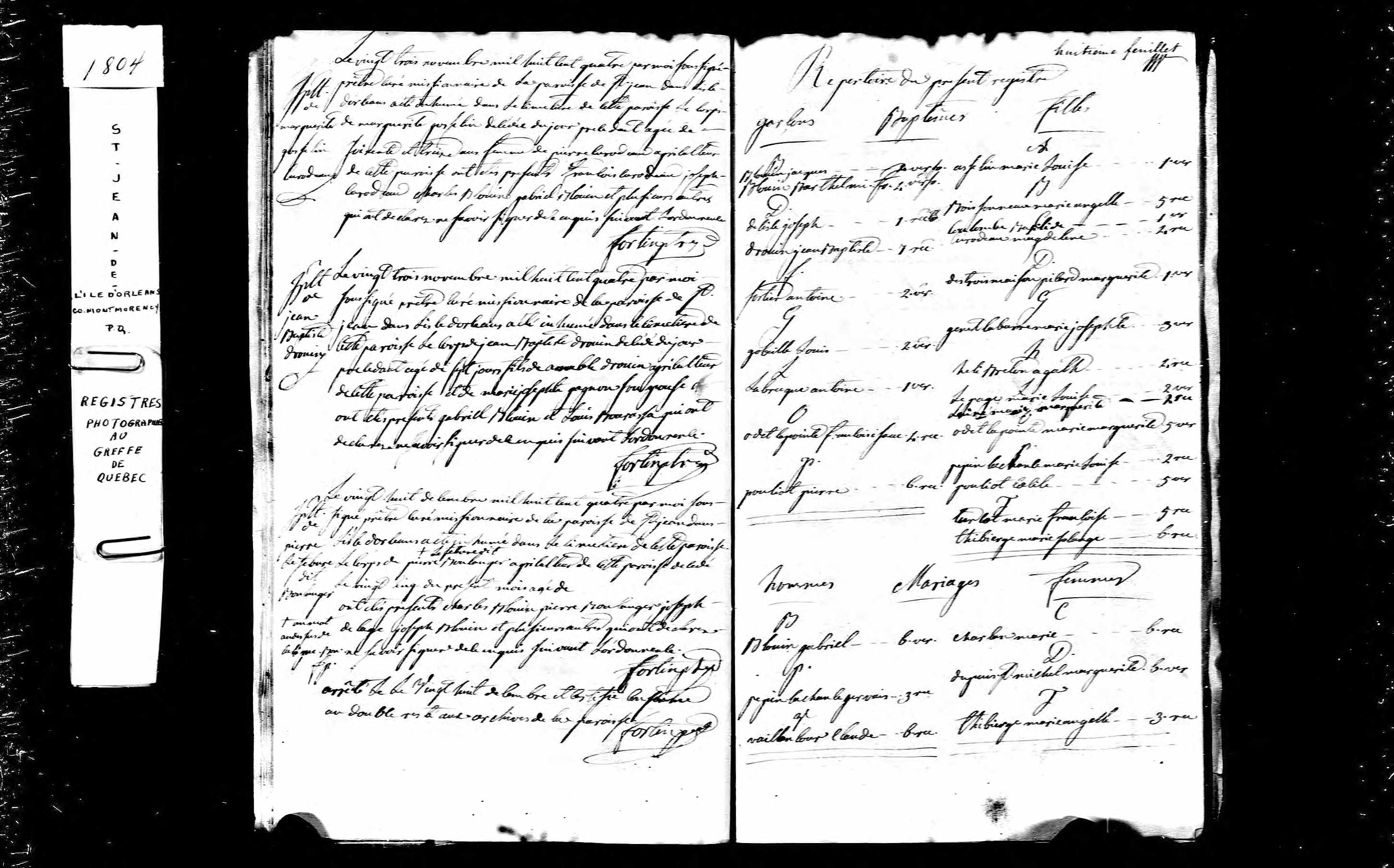 Acte de sépulture