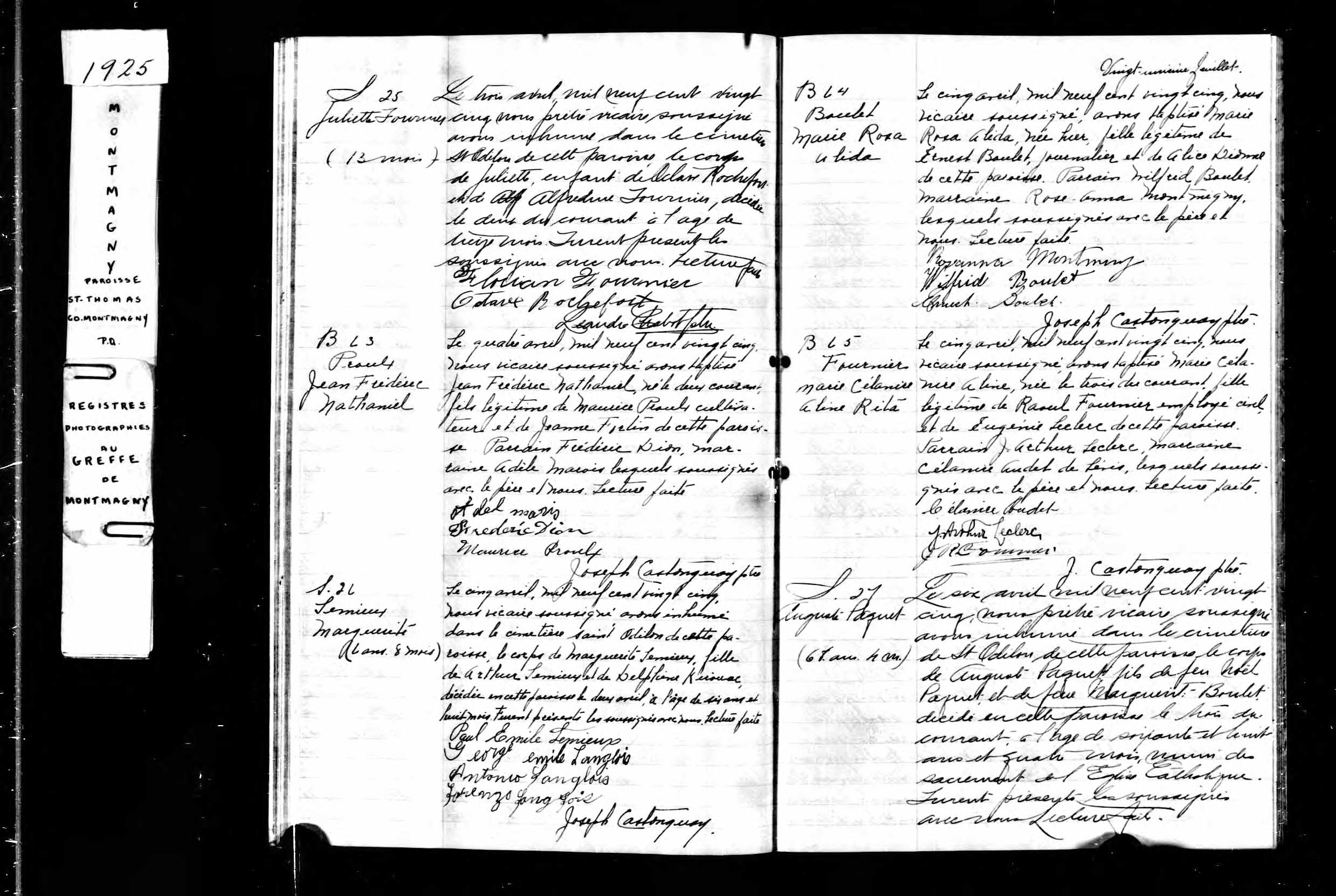 Acte de sépulture