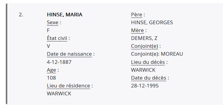 Mention du décès