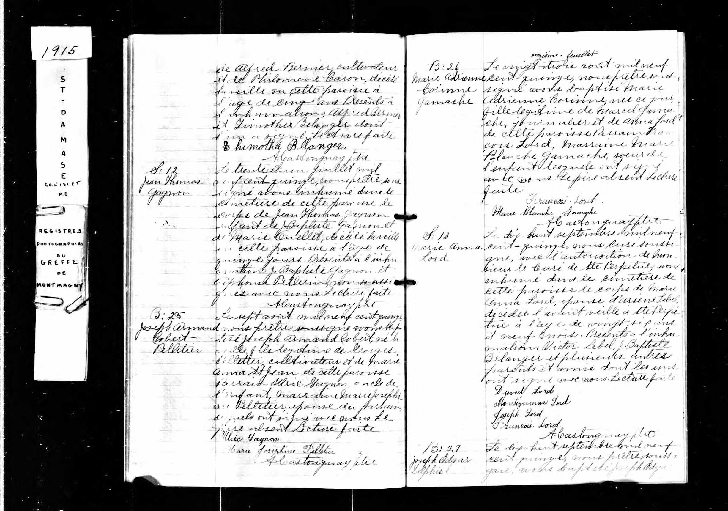 Acte de sépulture