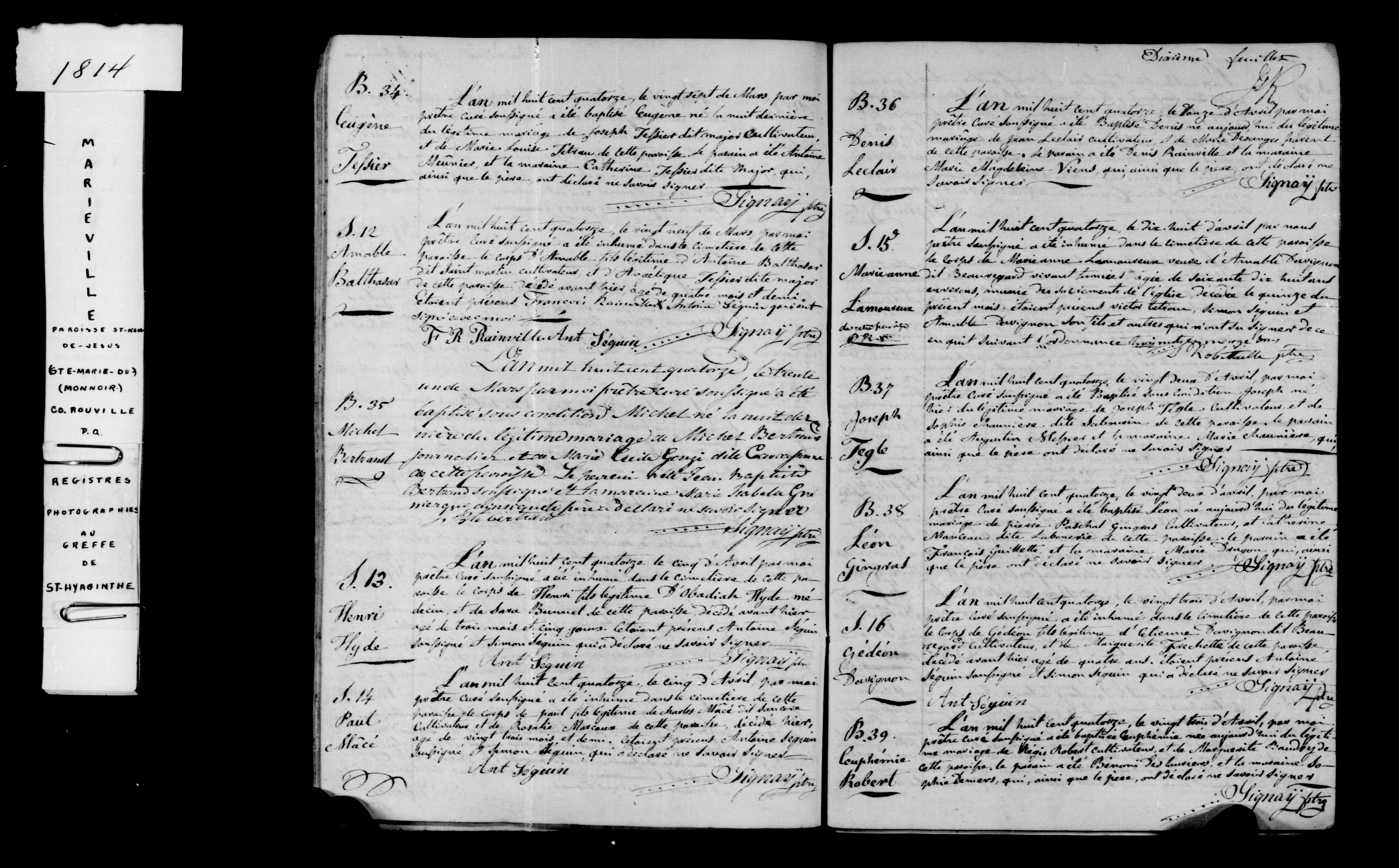 Acte de sépulture
