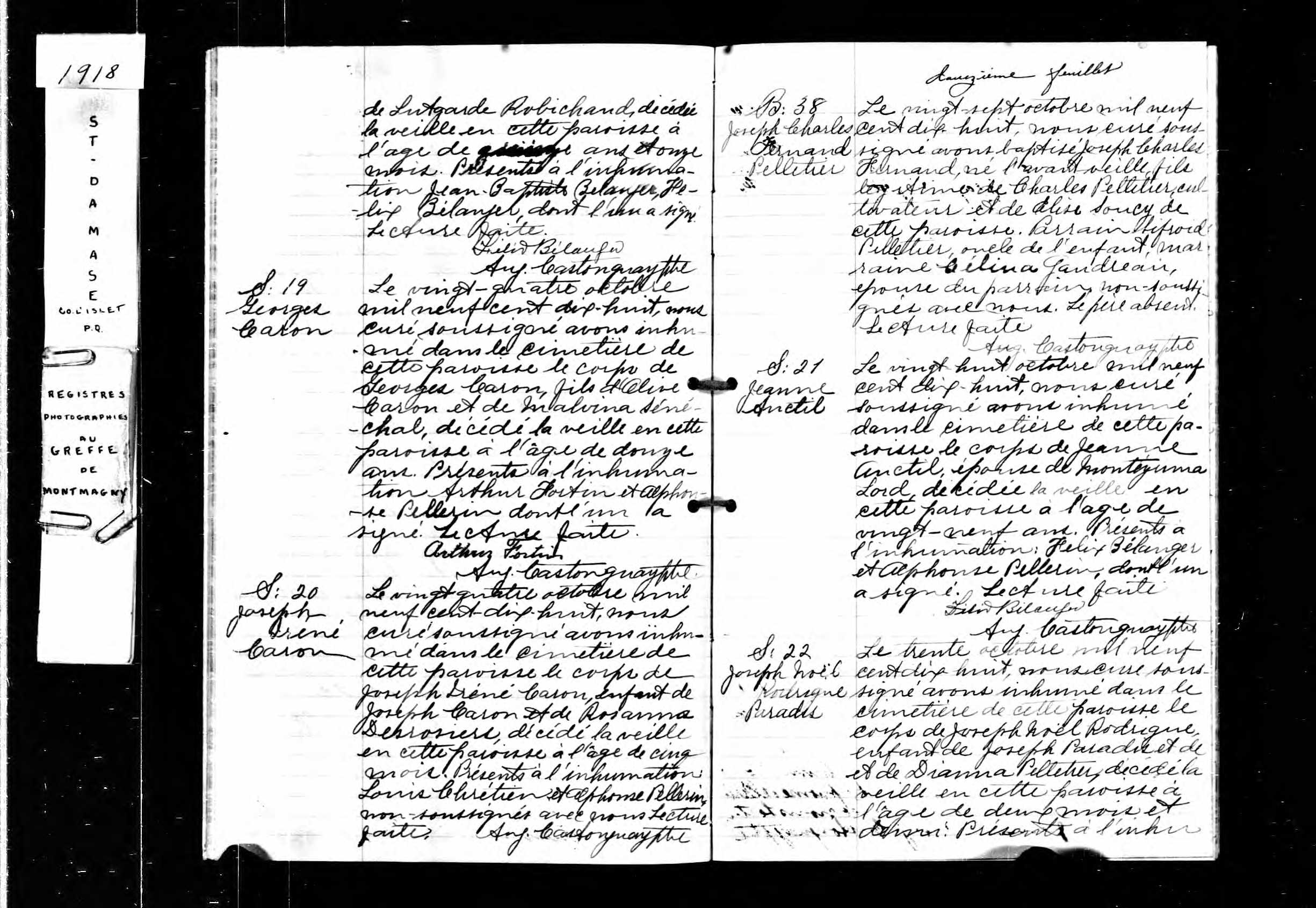 Acte de sépulture