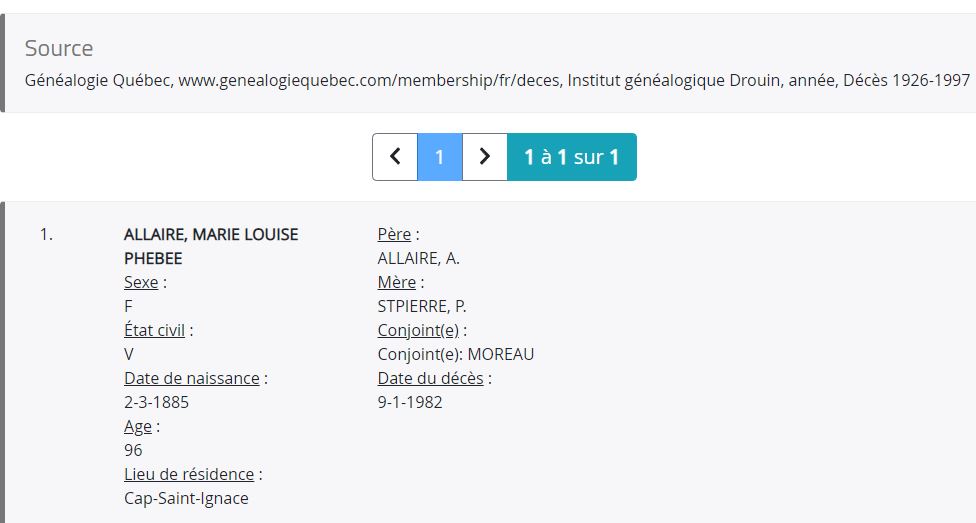 Mention du décès