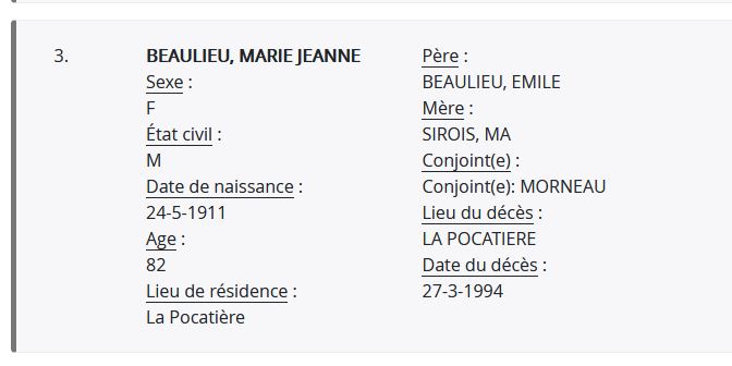 Mention du décès