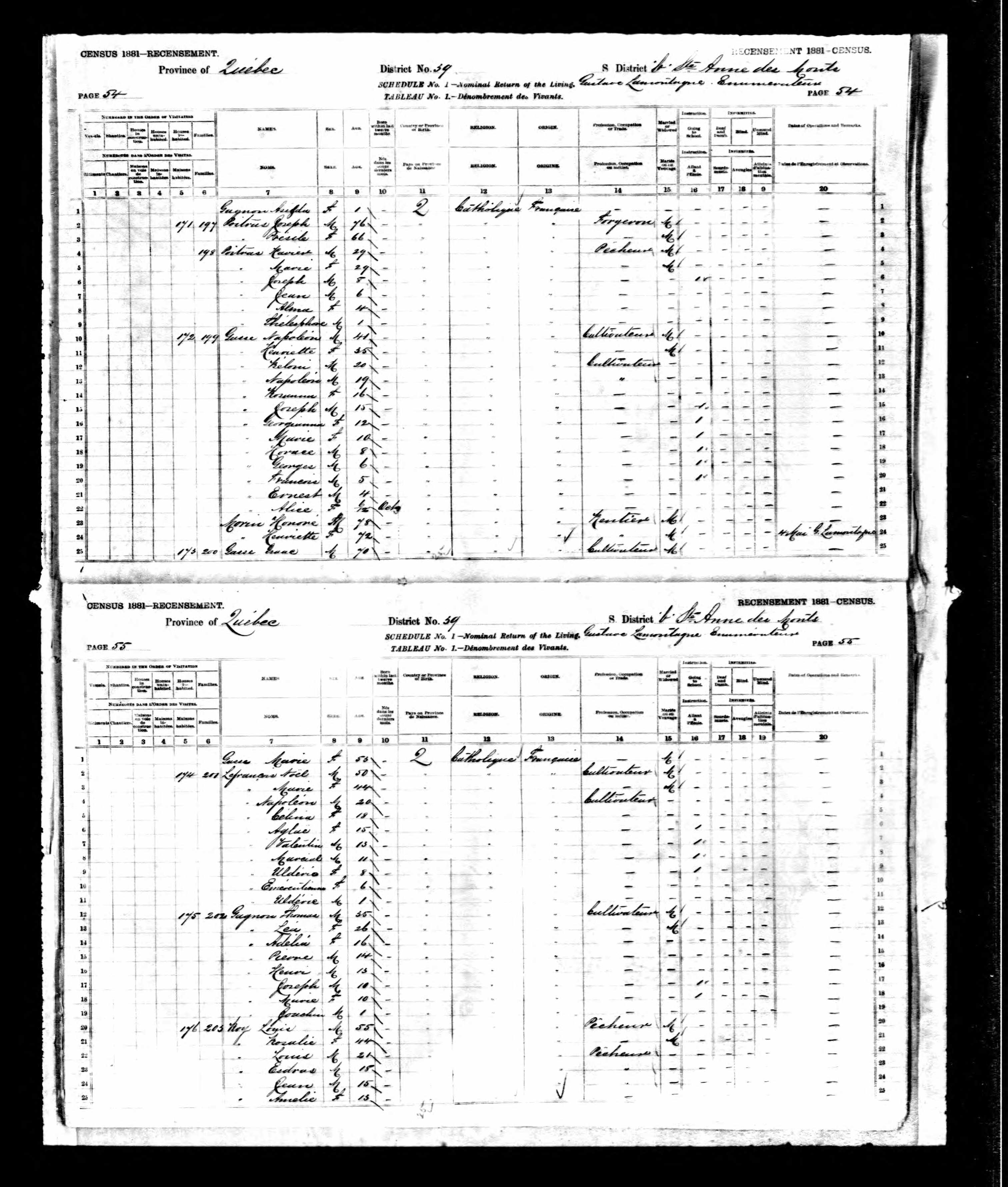 Recensement canadien 1881