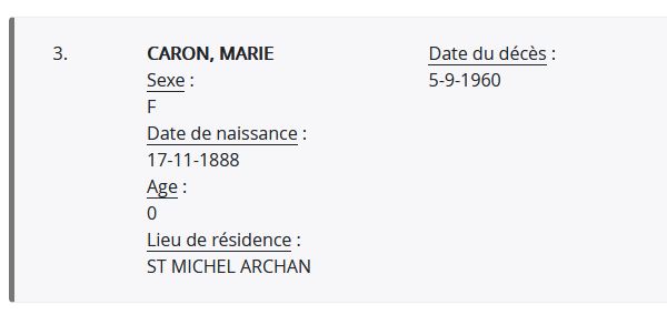 Mention du décès