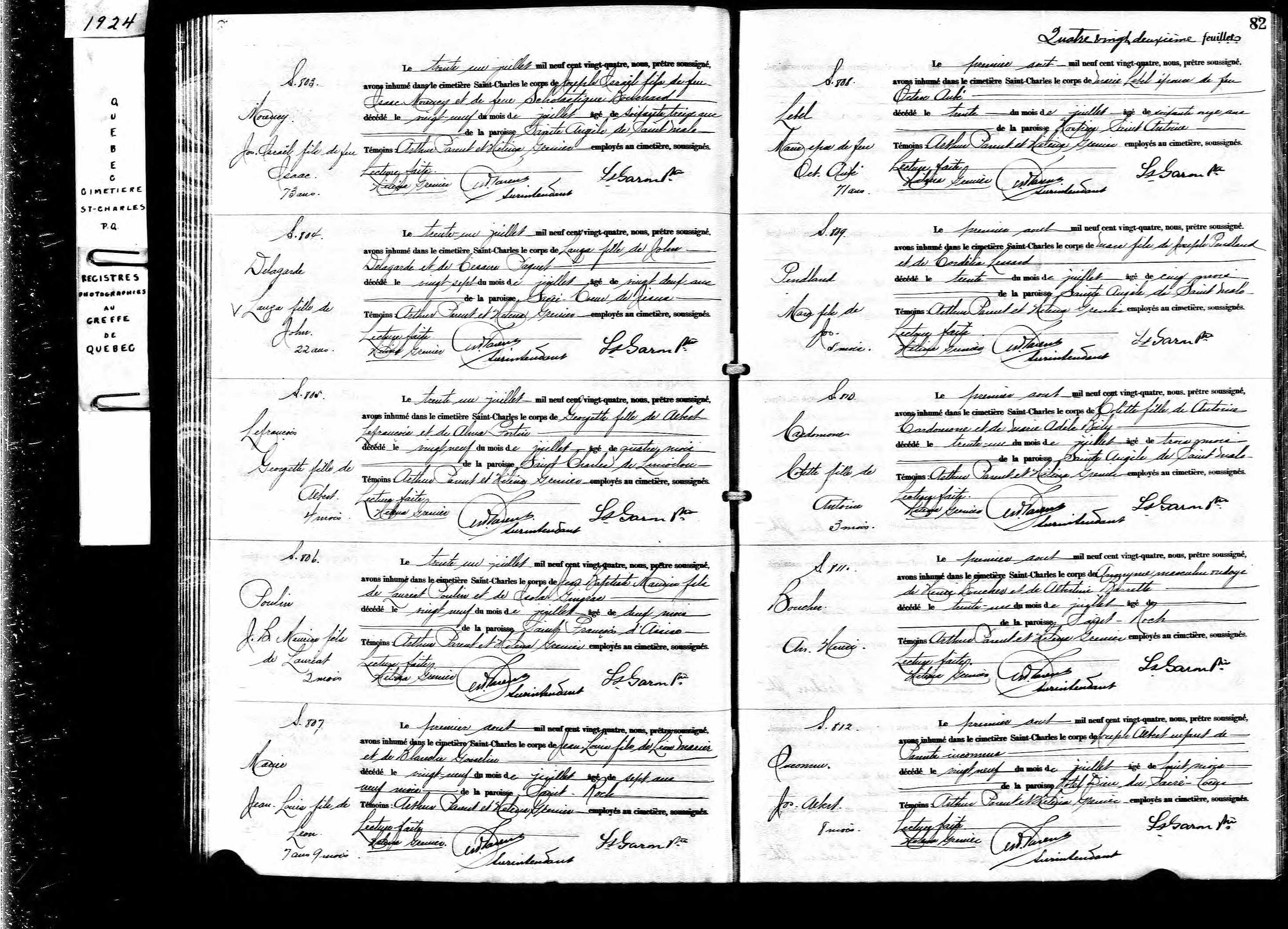 Acte de sépulture