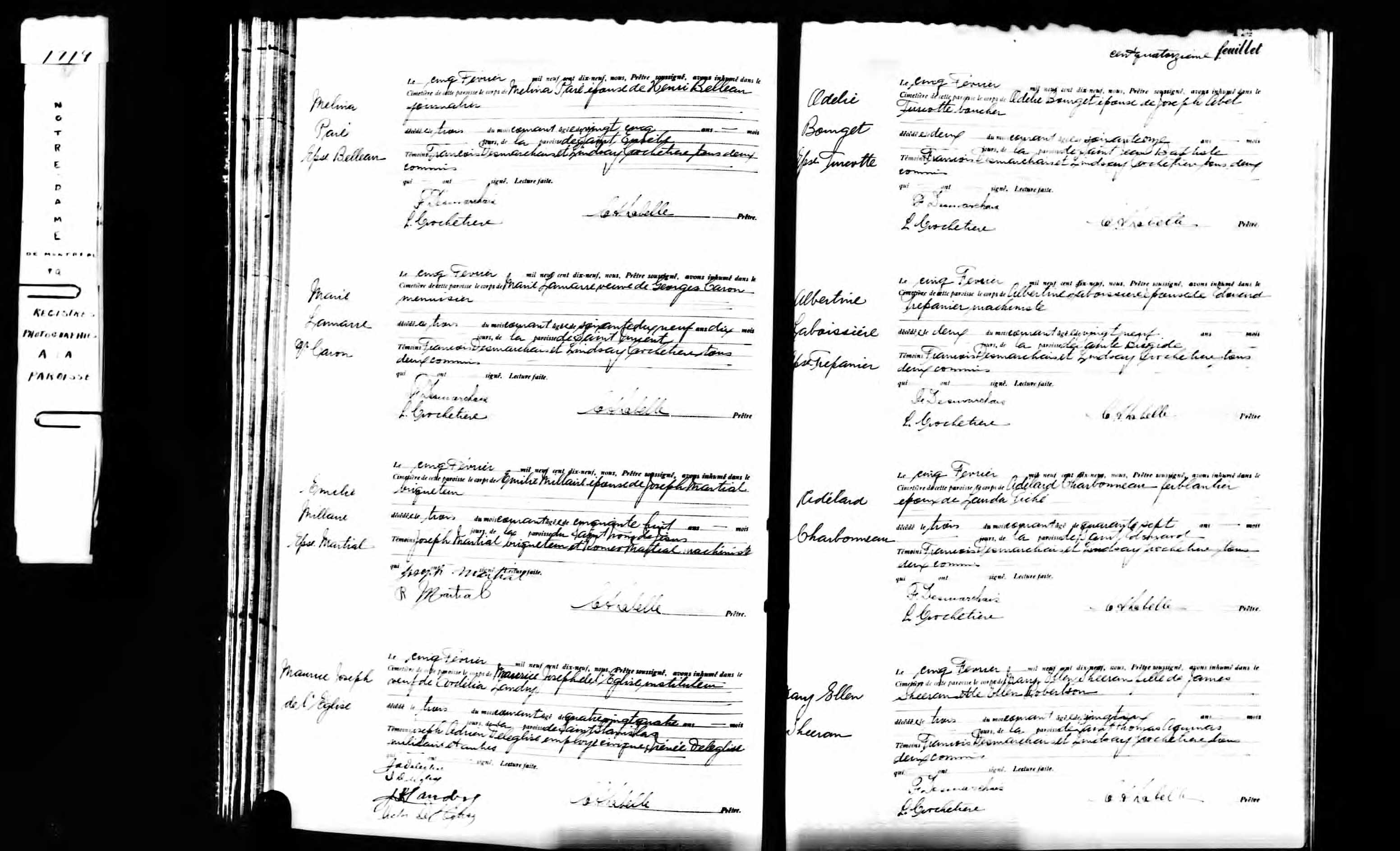Acte de sépulture Acte de sépulture