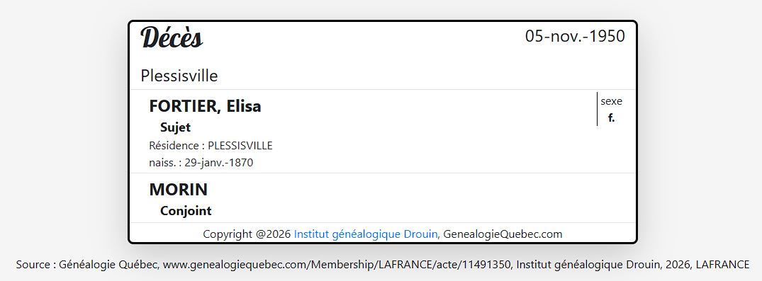 Mention du décès