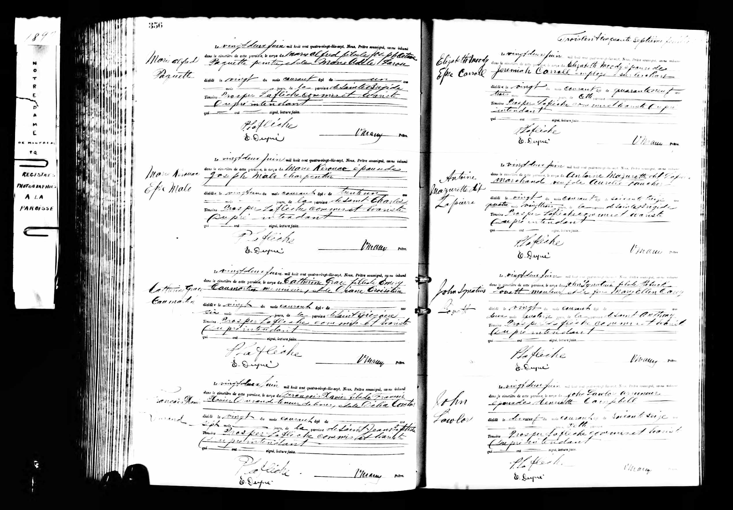 Acte de sépulture