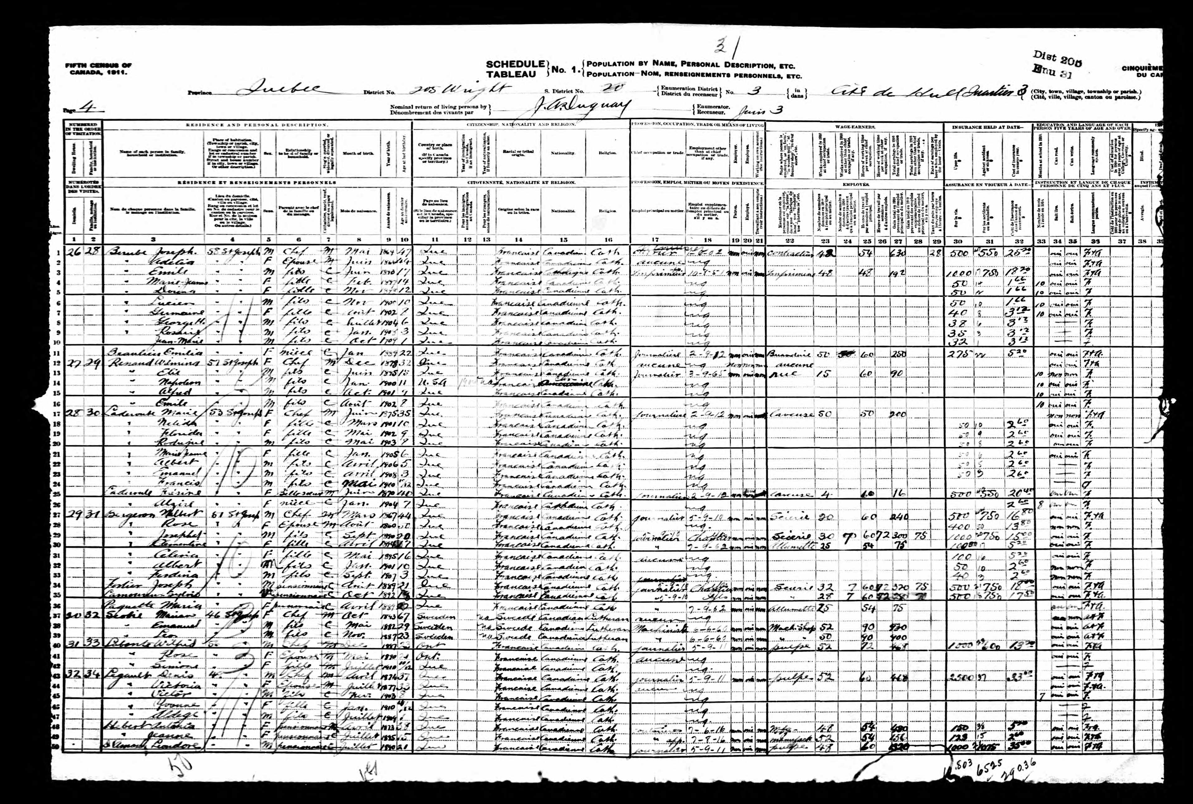 Recensement canadien 1911