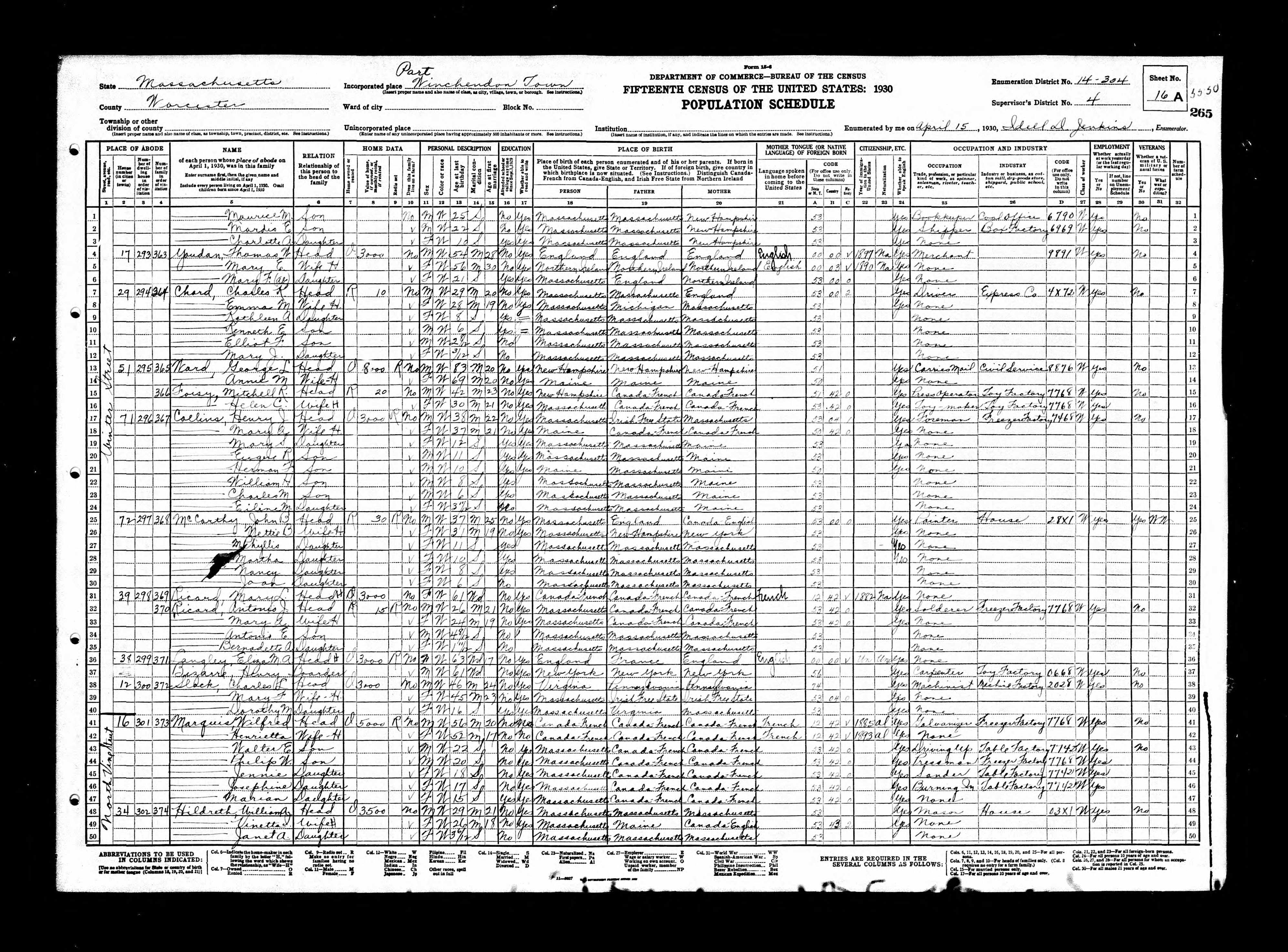 Recensement fédéral américain 1930