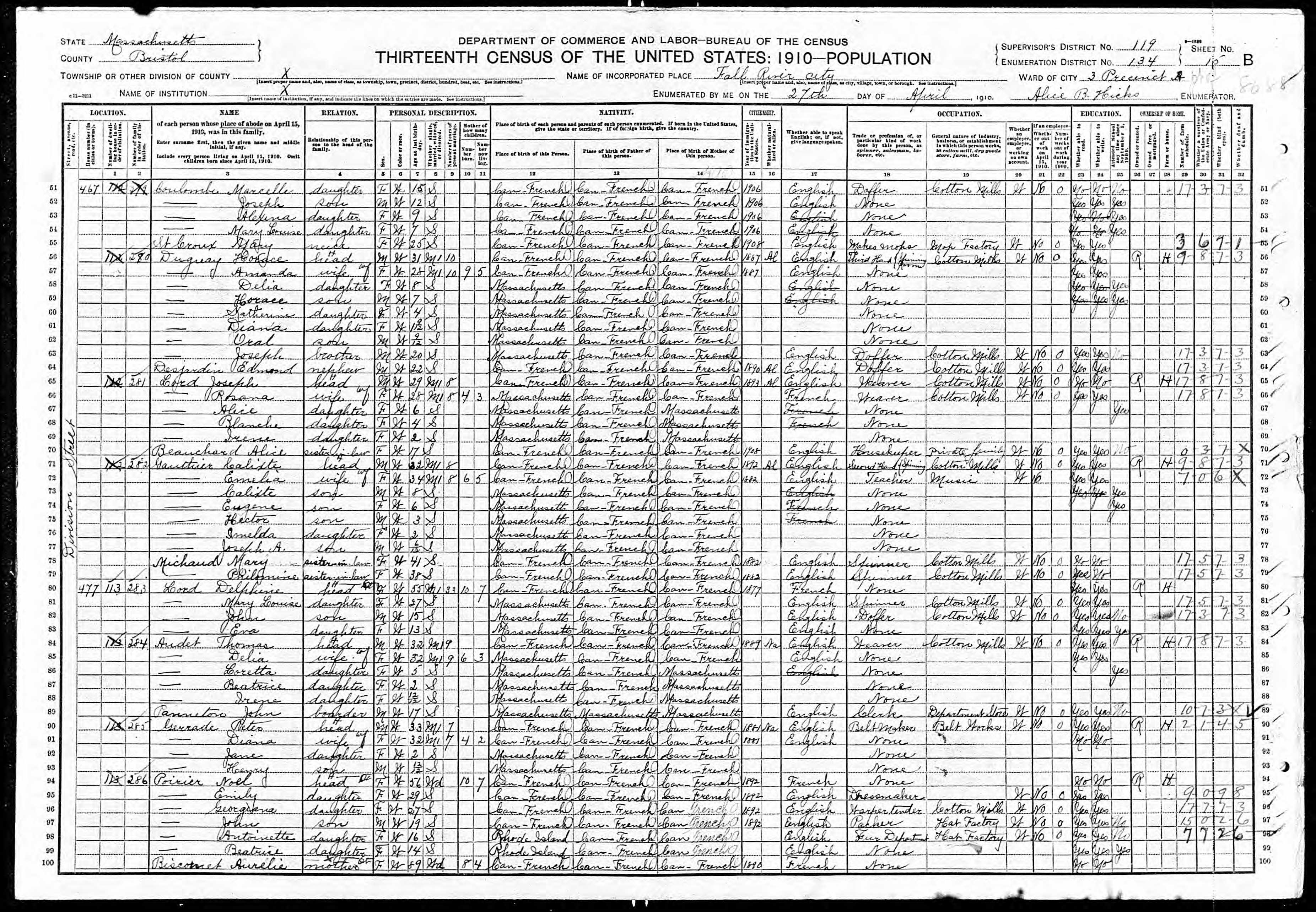 Recensement fédéral américain 1910