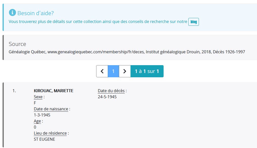 Mention du décès