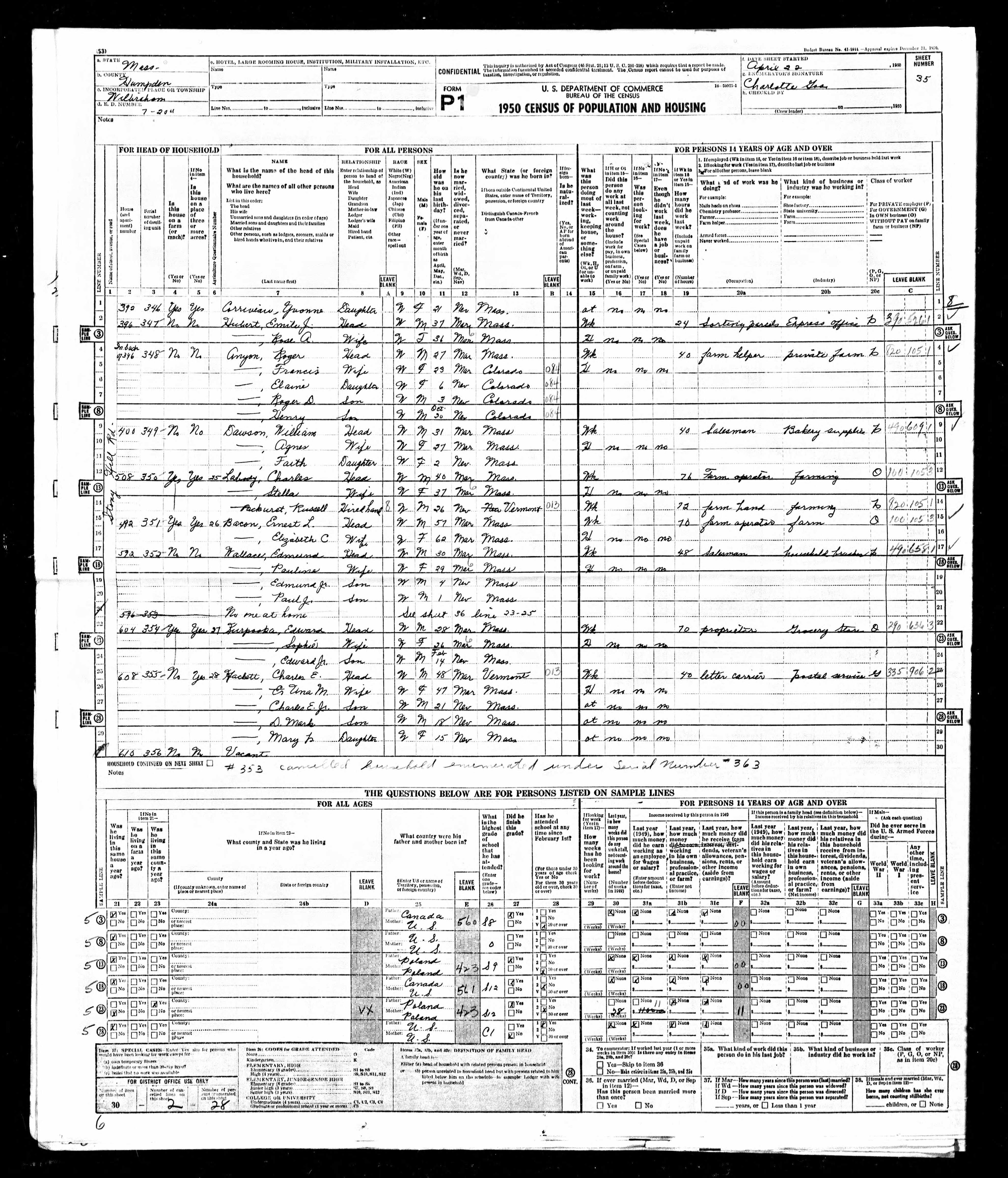 Recensement fédéral américain 1950