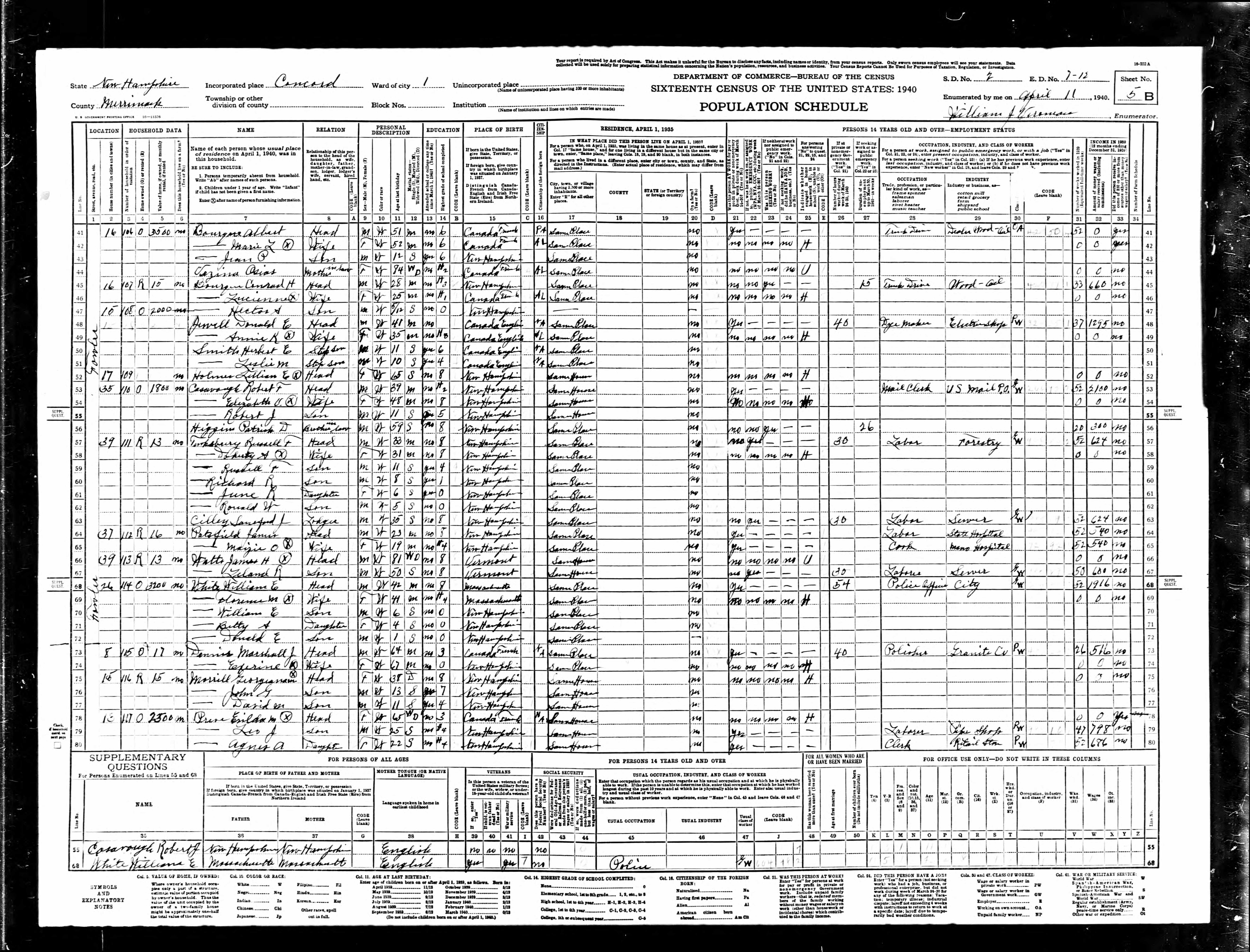 Recensement fédéral américain 1940
