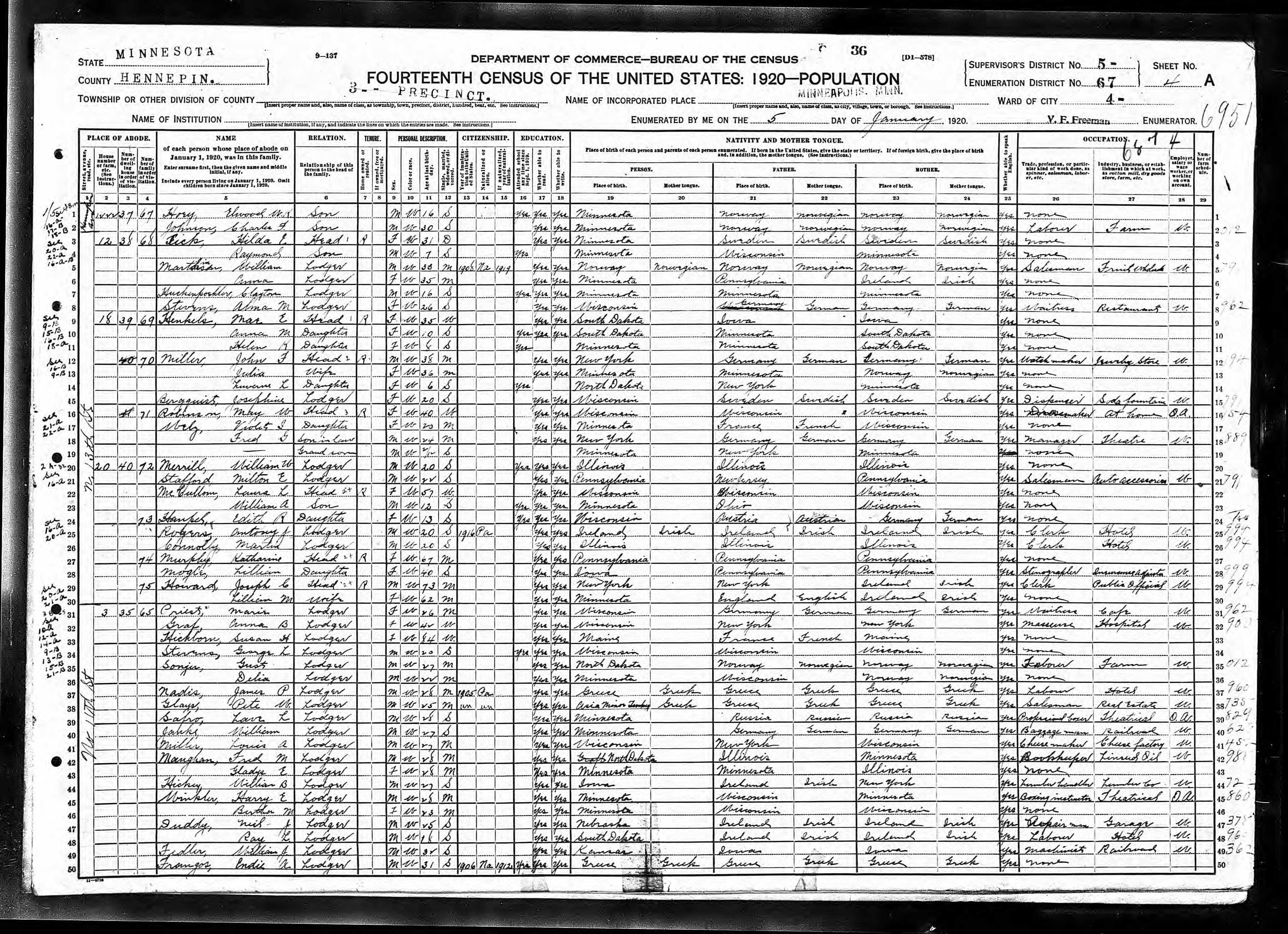 Recensement fédéral américain 1920
