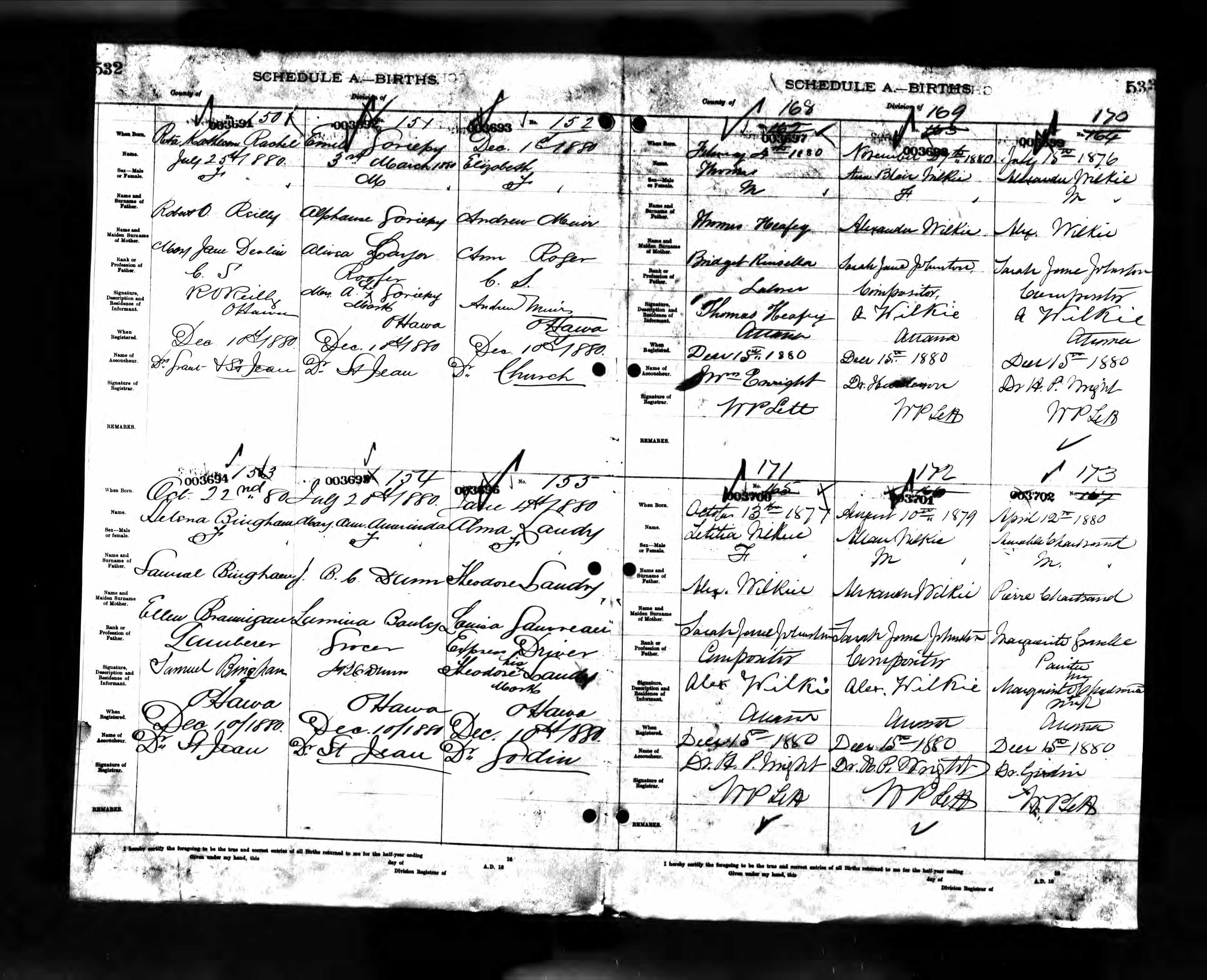 Enregistrement de la naissance