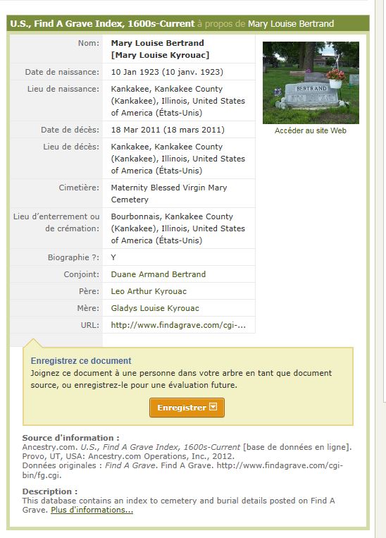 Mention de la date de naissance et de décès