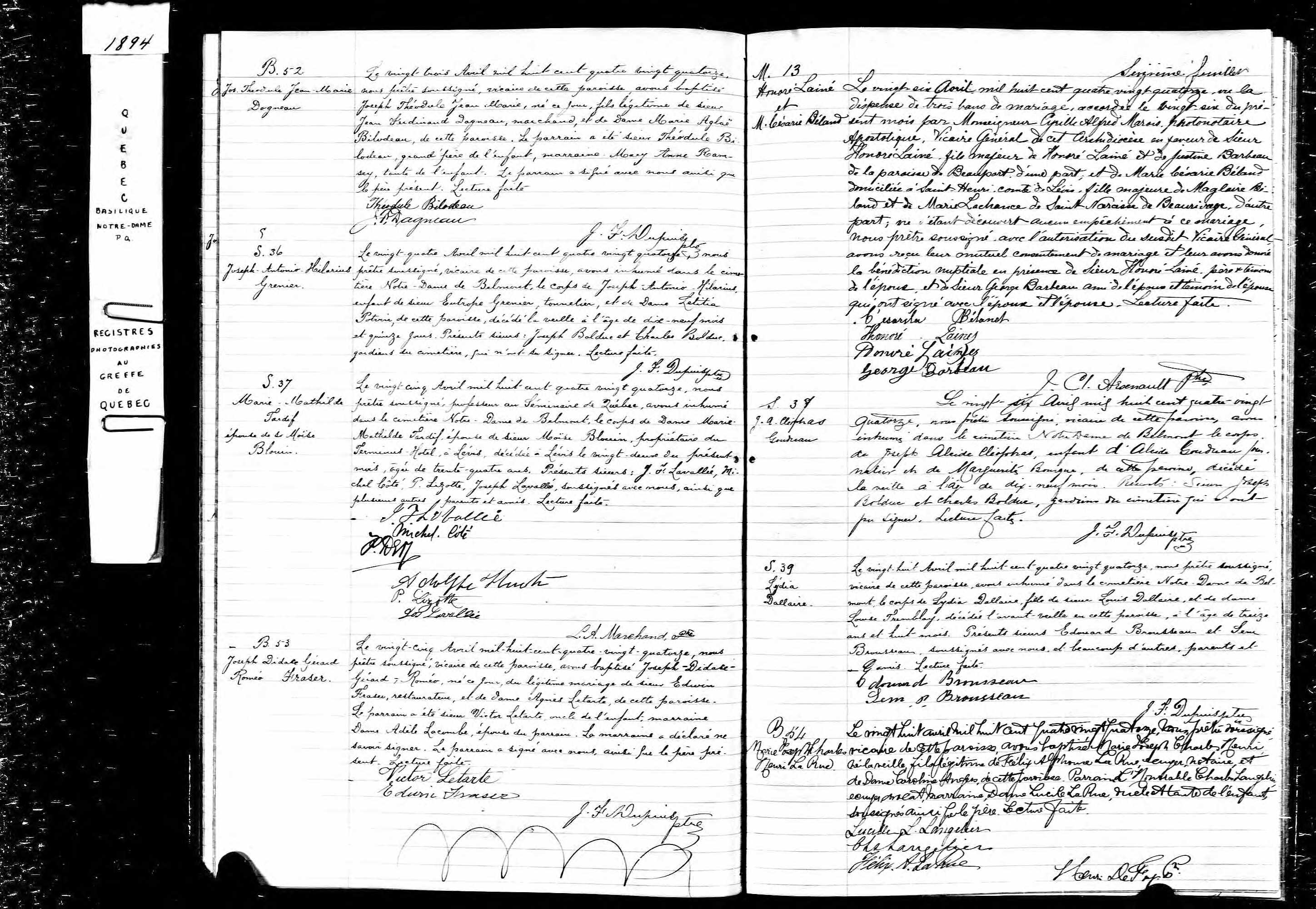 Acte de sépulture