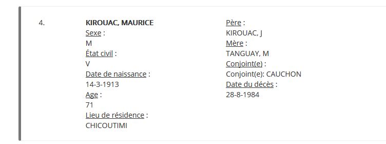 Mention du décès
