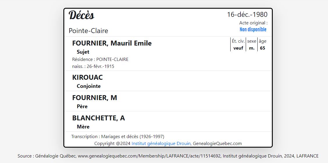 Mention du décès