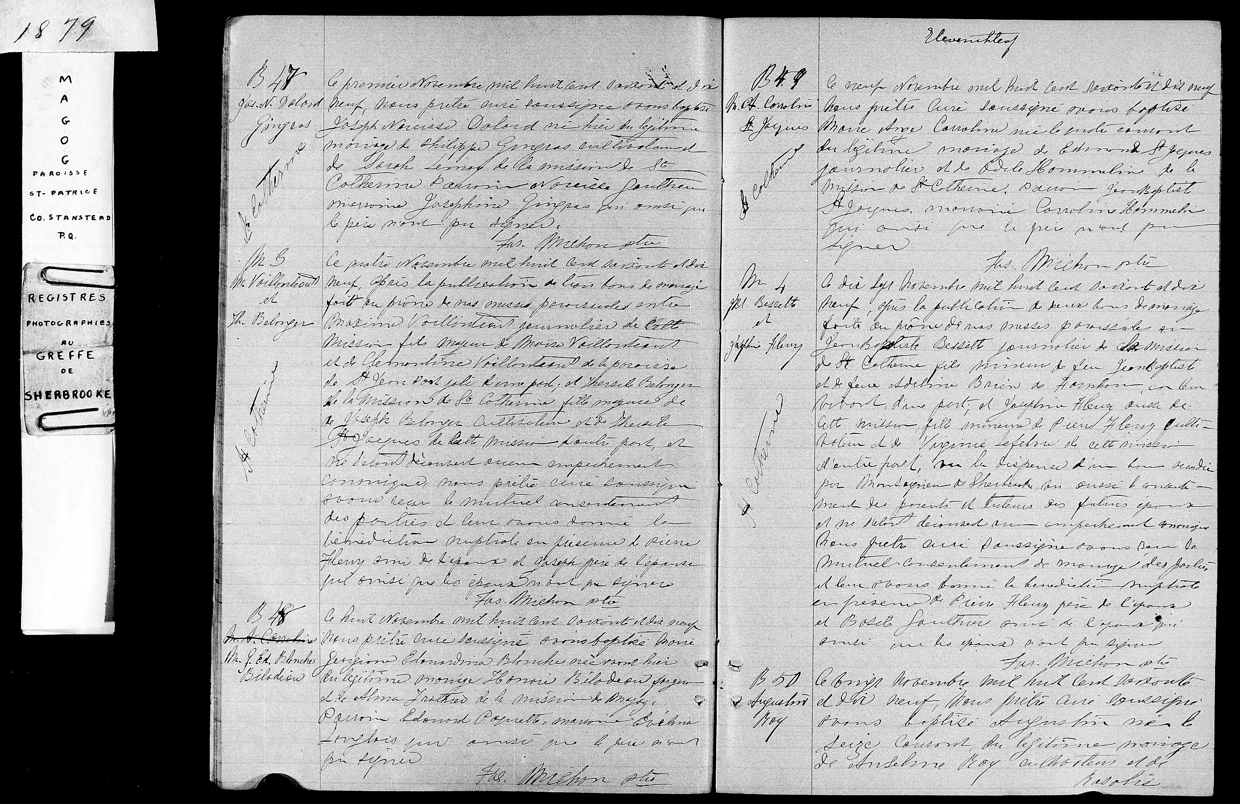 Acte de mariage en premières noces