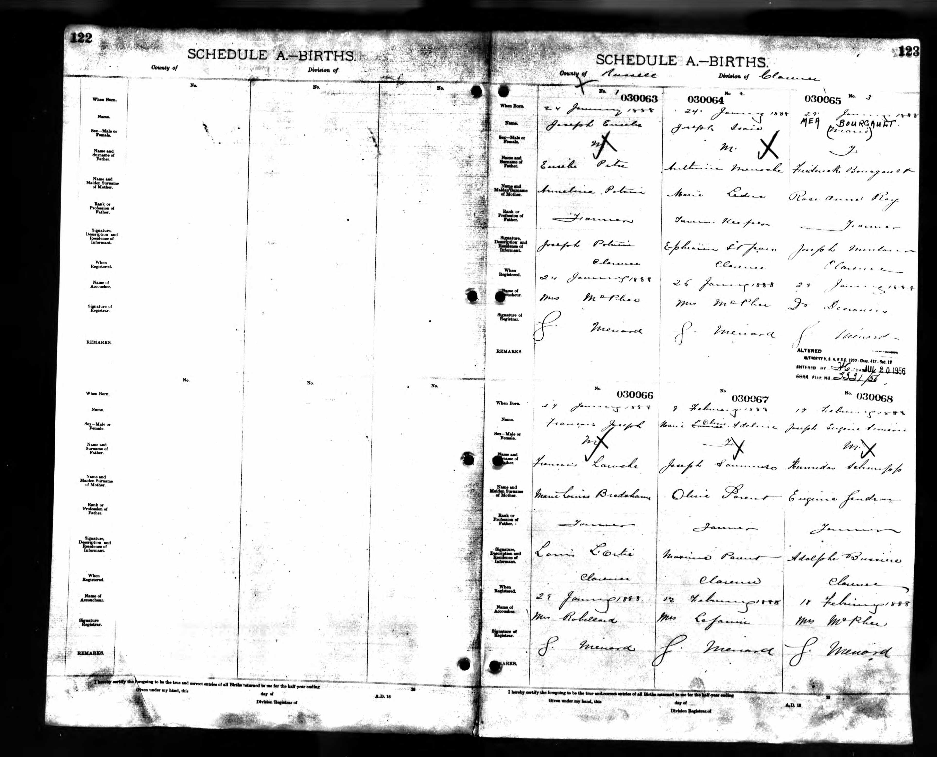 Enregistrement de la naissance