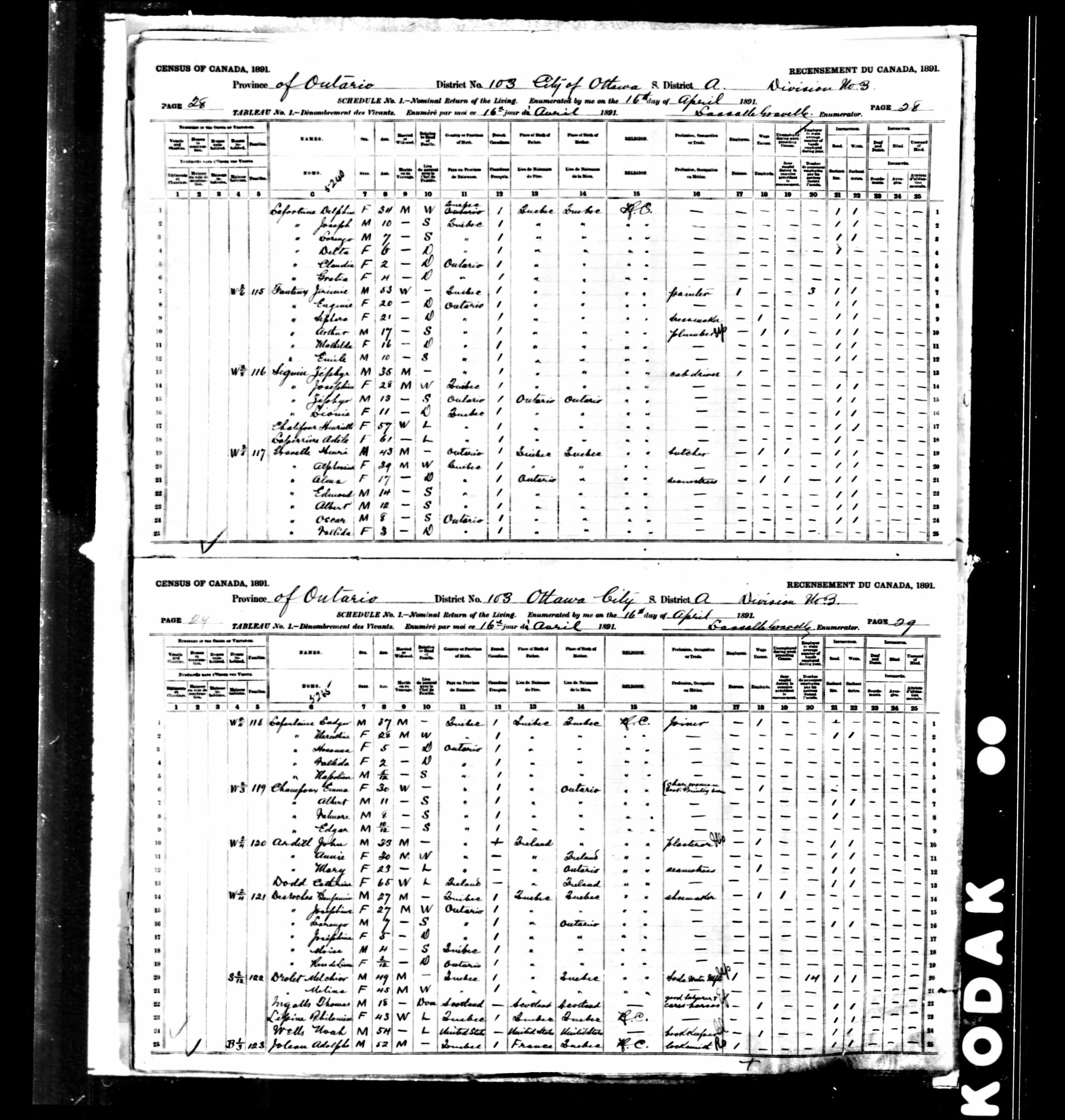 Recensement canadien 1891