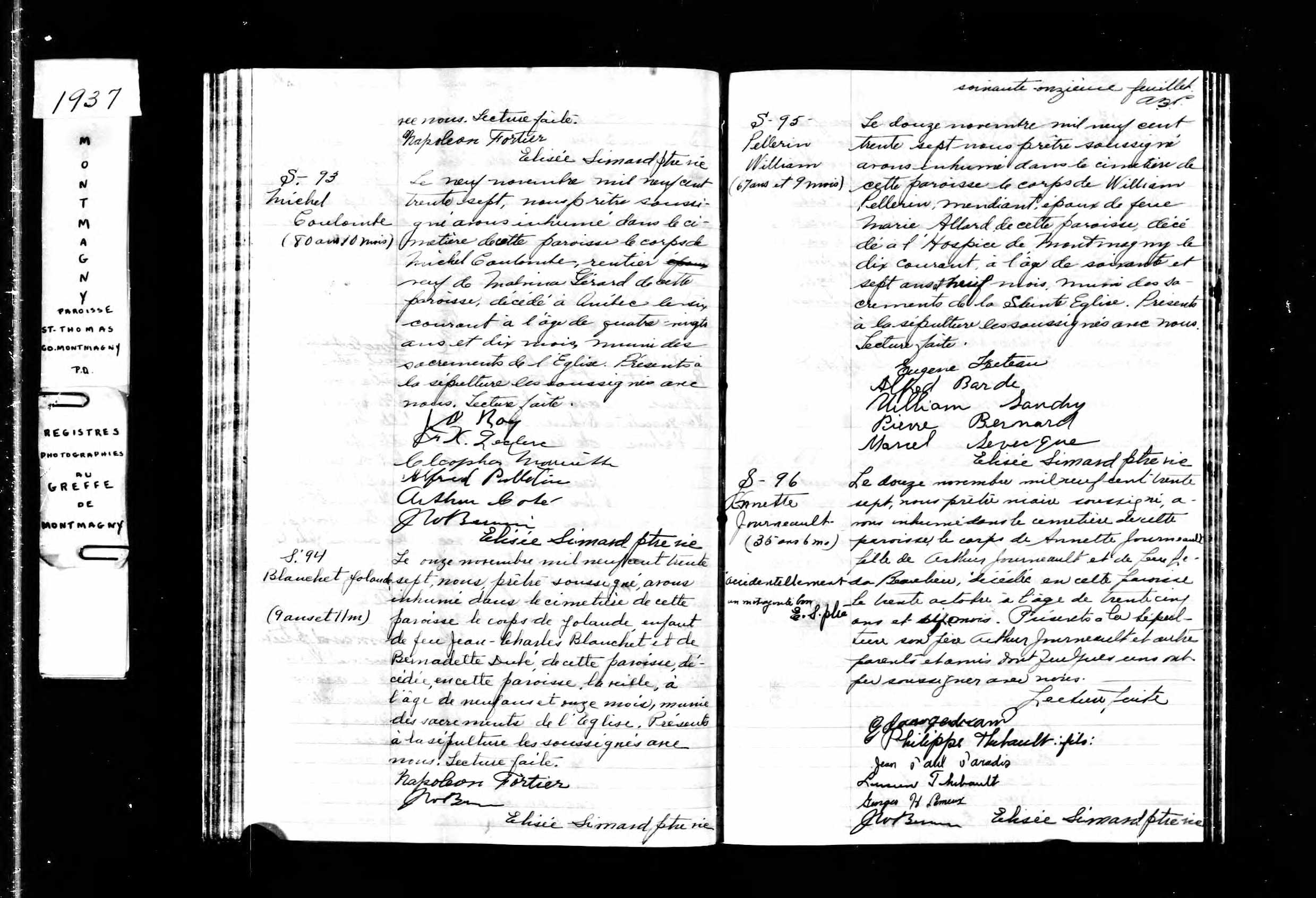 Acte de sépulture Acte de sépulture